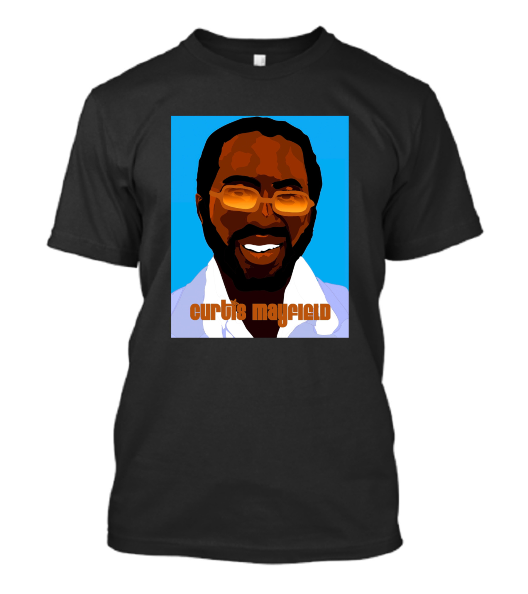 Curtis Mayfield Retro Portrait With Orange Glasses T-Shirt