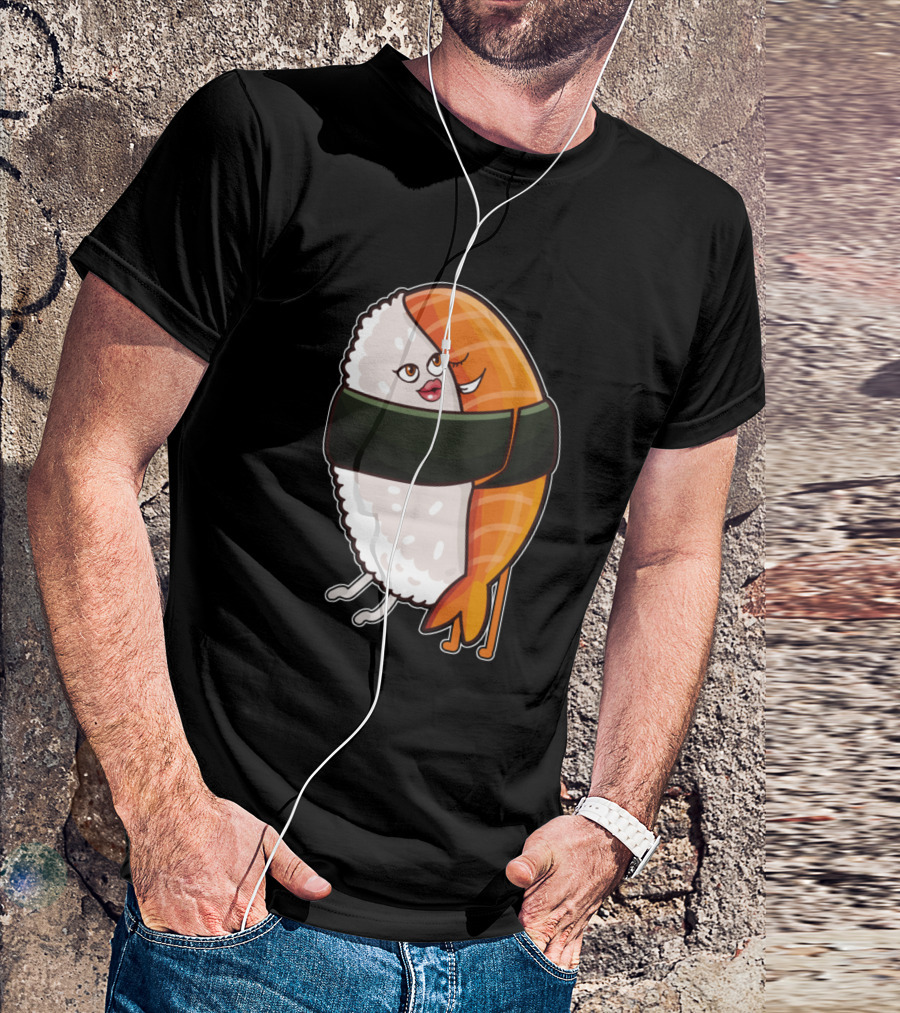 Cute Sushi Lover Cuddle Hug Duo T-Shirt