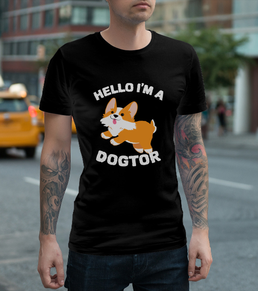 Hello I'm A Dogtor Corgi Jumping T-Shirt