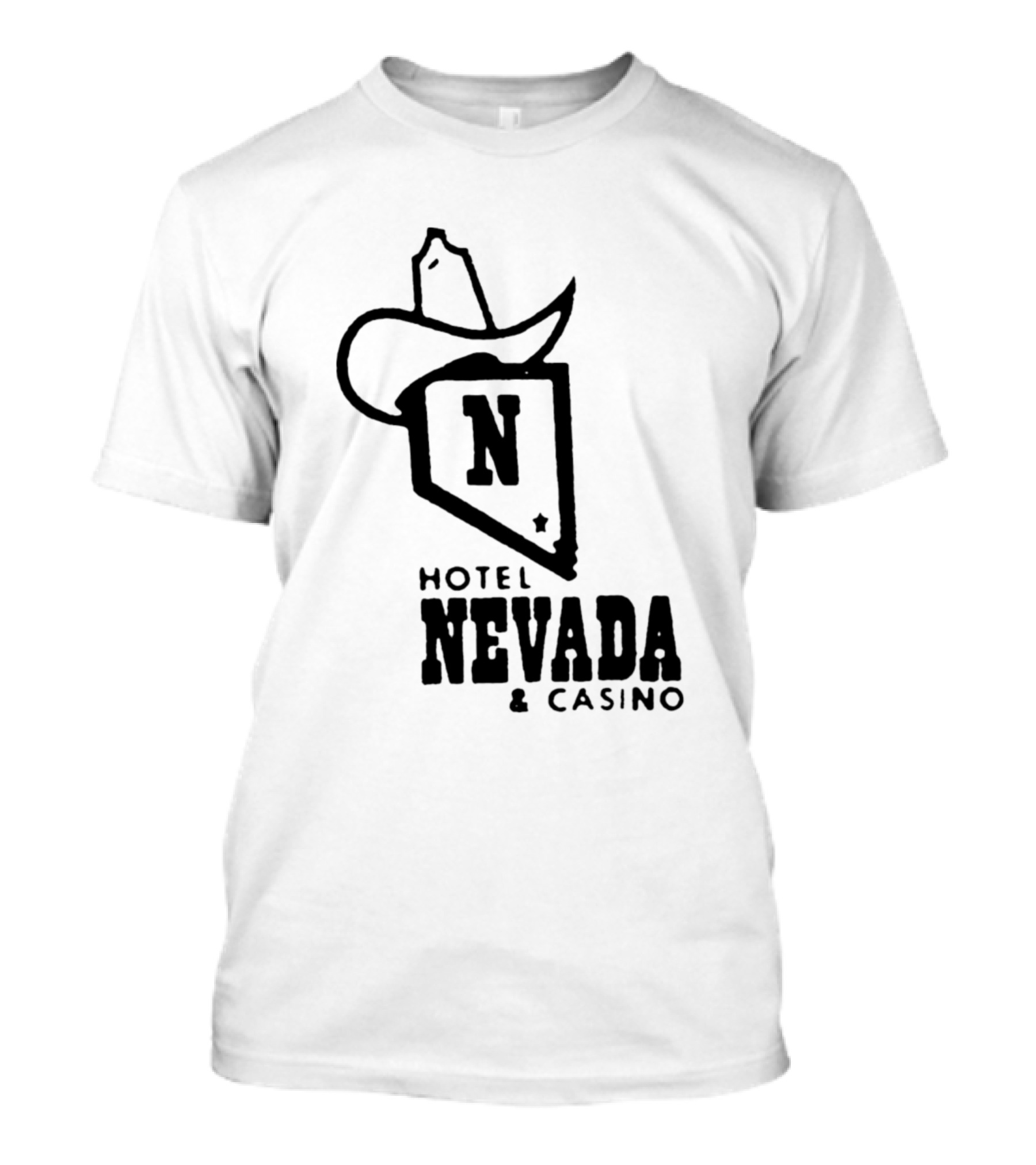 Hotel Nevada N Logo With Star And Combined Hat And State Shape T-Shirt