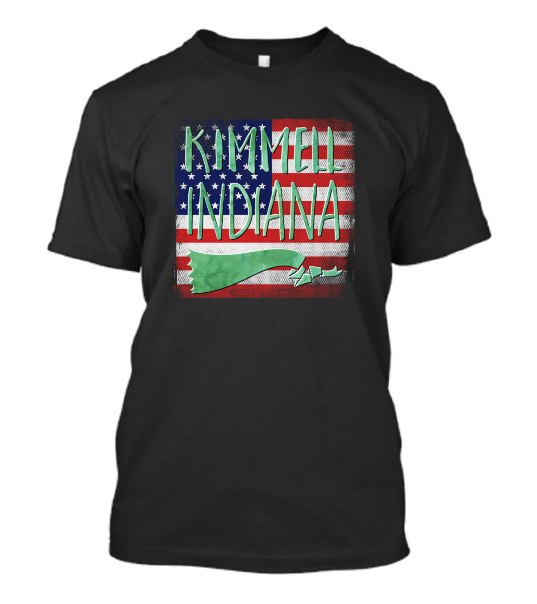 Kimmell Indiana Vintage American Flag Background T-Shirt