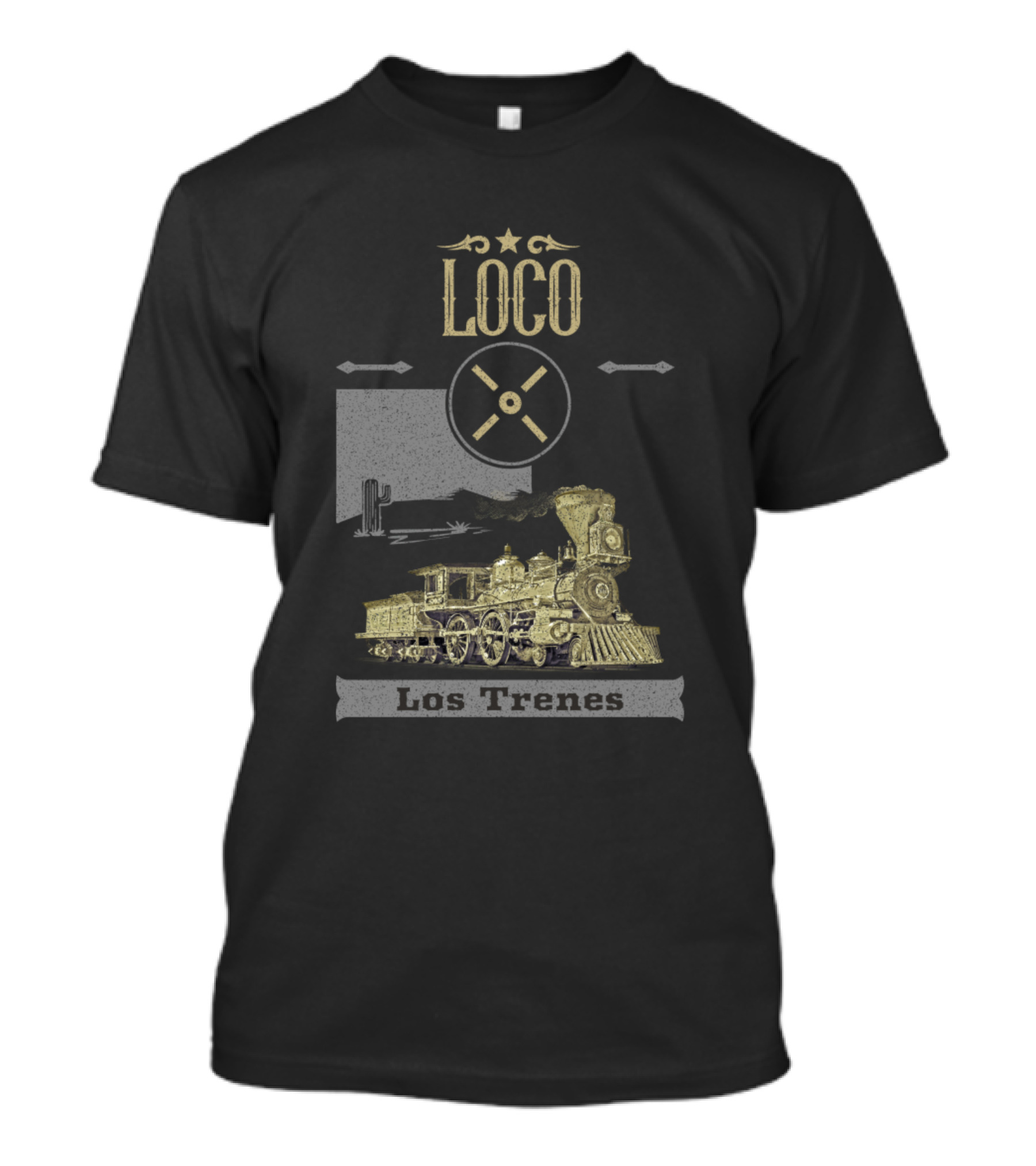 Loco Por Los Trenes Steam Locomotive Vintage Style For Him T-Shirt