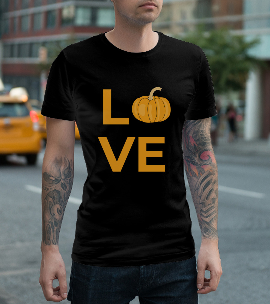 Love Pumpkin Vegetable Letter O Pumpkin T-Shirt