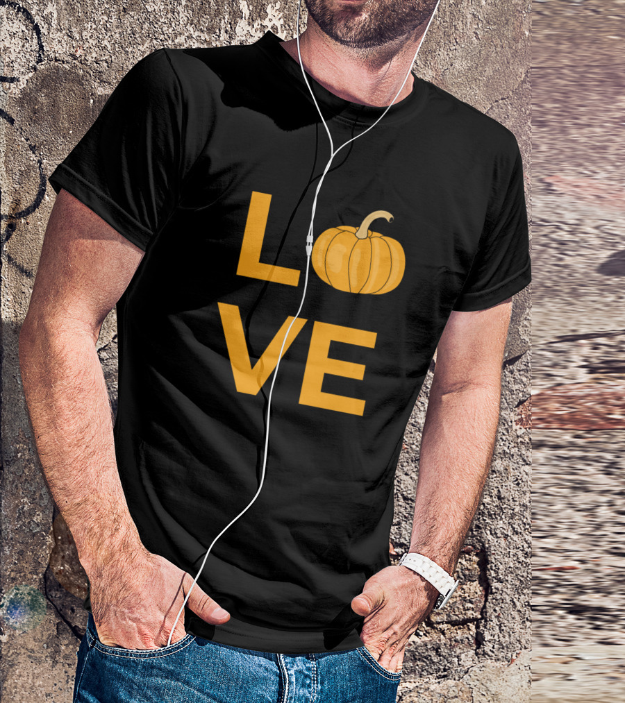 Love Pumpkin Vegetable Letter O Pumpkin T-Shirt
