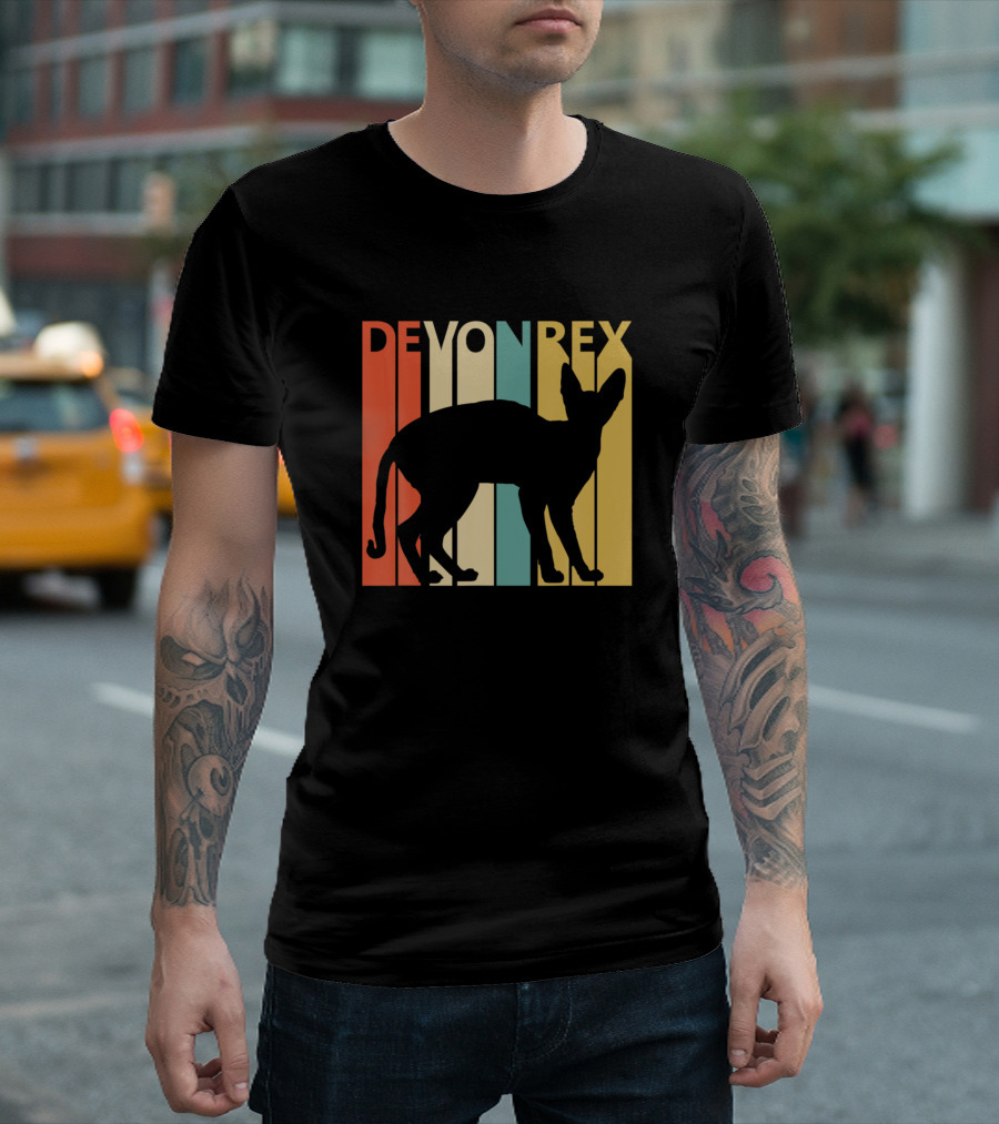 Devon Rex Retro Cat T-Shirt