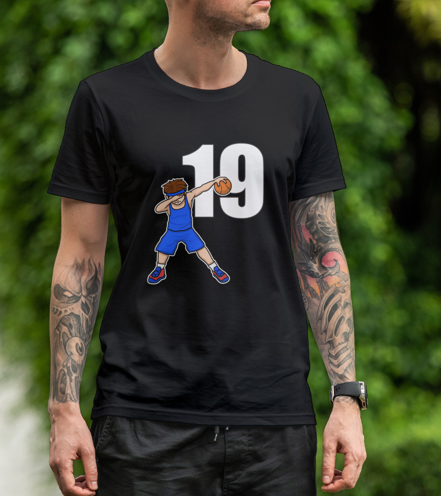 Basketballer Baller Player Dabbing Number 19 T-Shirt