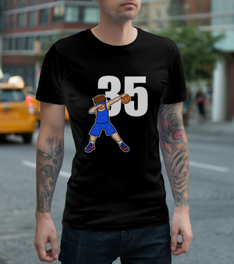 Basketballer Baller Number 35 Player Dabbing T-Shirt