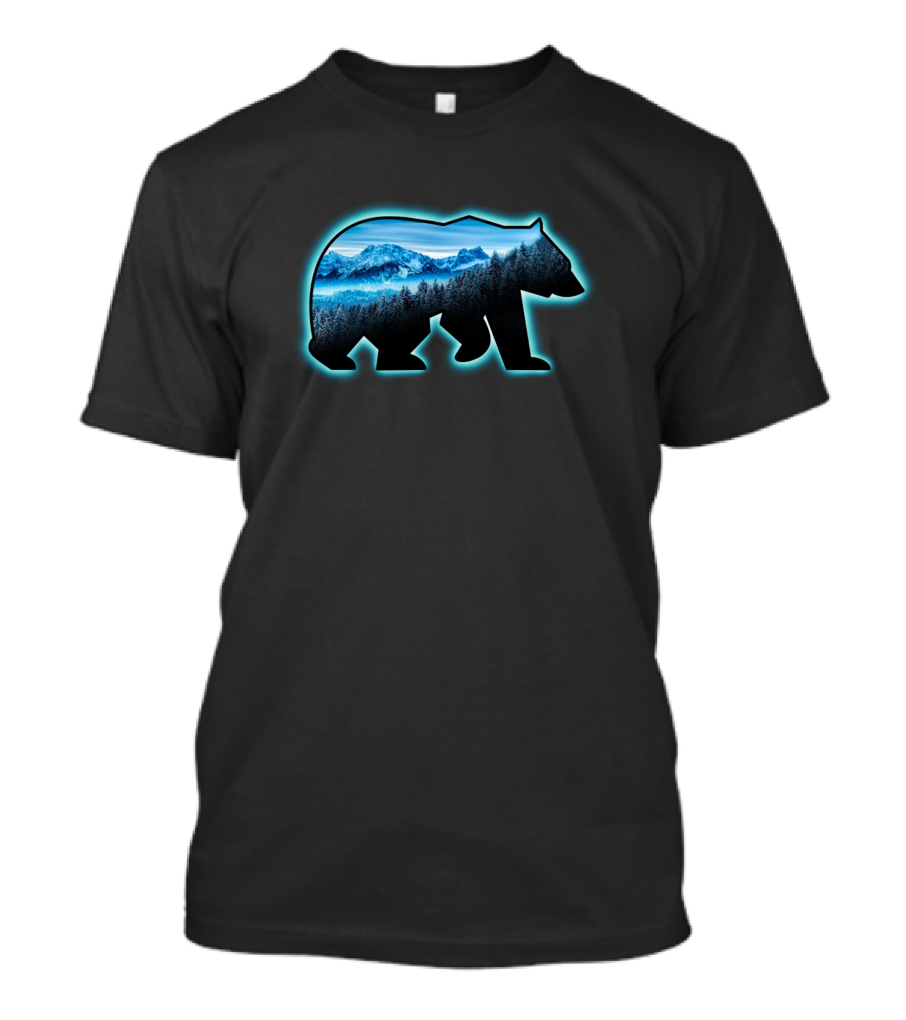 Bear Landscape In Winter Forest Scene T-Shirt