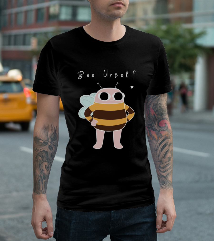 Bee Urself Cute Cartoon Bee With Heart T-Shirt
