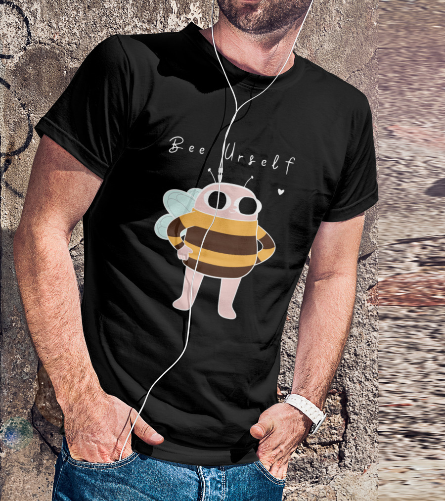 Bee Urself Cute Cartoon Bee With Heart T-Shirt