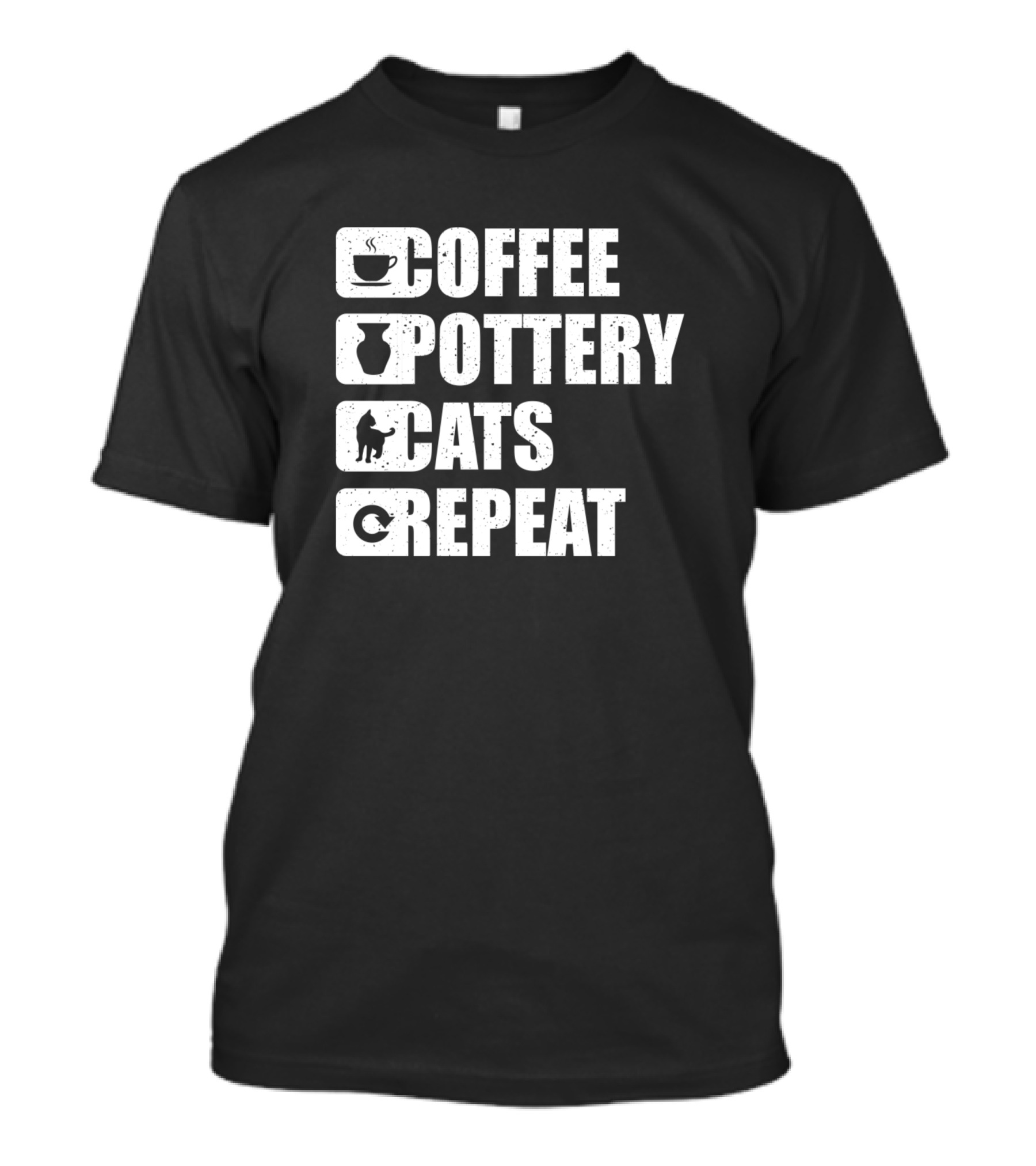 Coffee Pottery Cats Repeat Kitten Handmade Ceramics T-Shirt