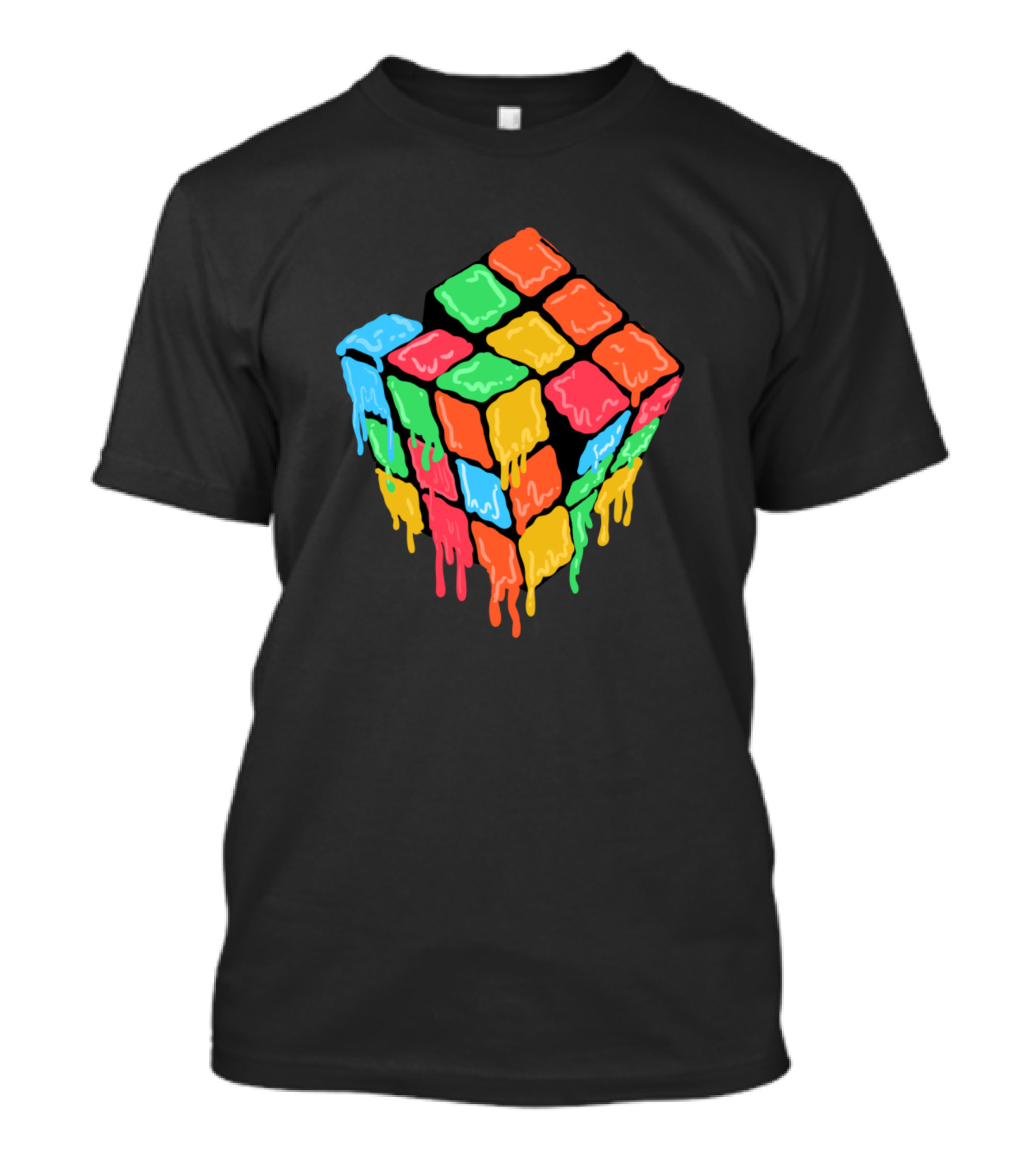 Melting Cube Dripping Colors T-Shirt