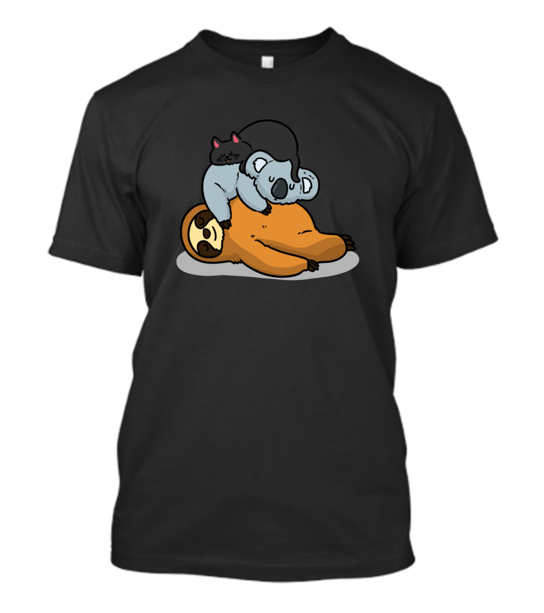 Cute Koala Cat Sloth Sleeping Stack T-Shirt