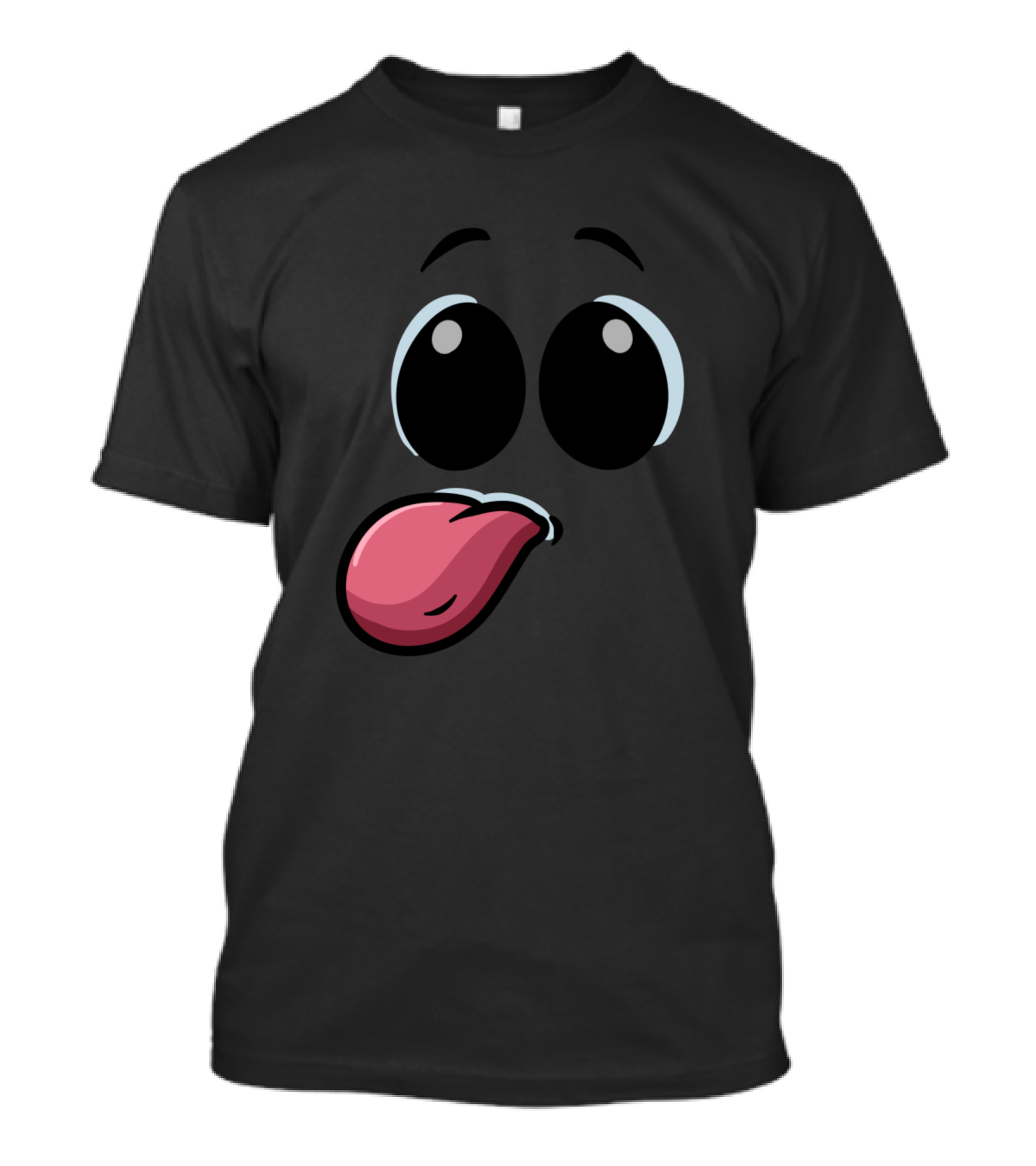 Ghost Face Outstretched Tongue Emoji Style Eyes And Tongue Expression T-Shirt