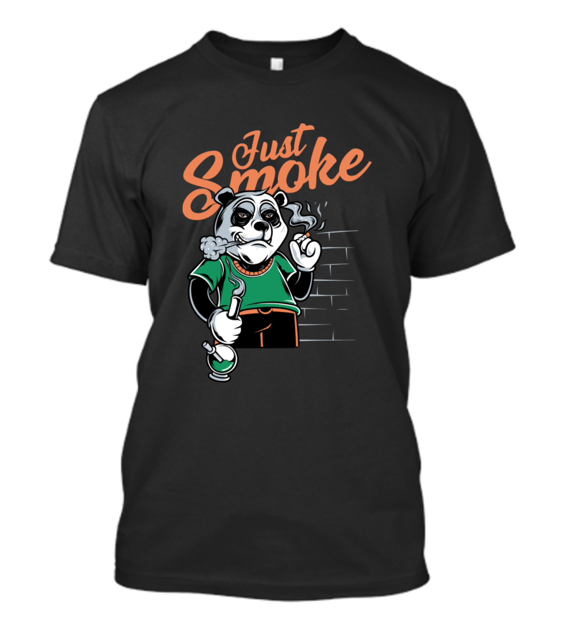 Just Smoke Panda Leaf Wall T-Shirt