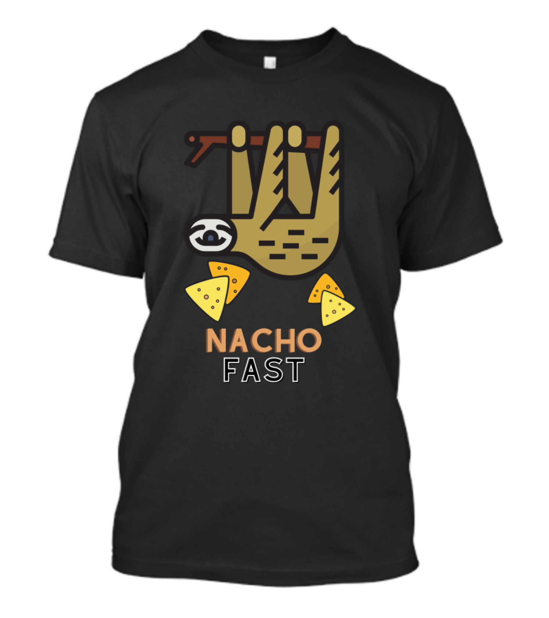 Nacho Fast Funny Sloth Pun With Cheese Chip T-Shirt