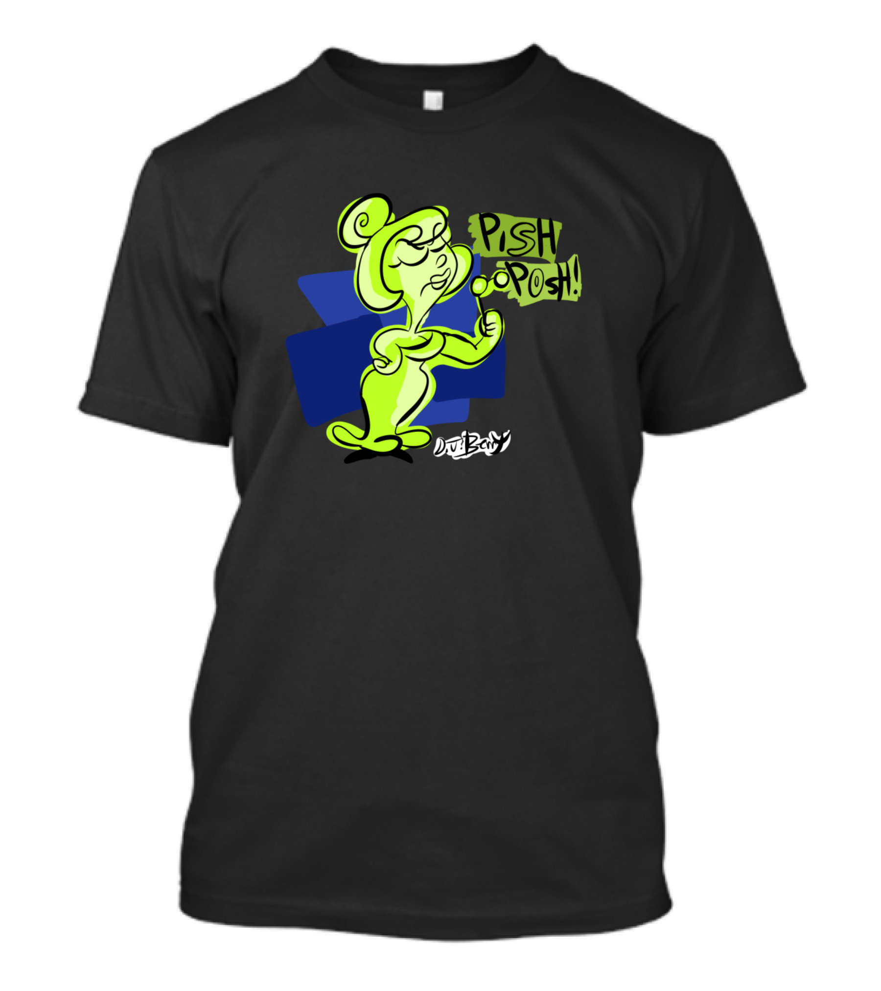 Pish Posh Dull Boy Green Character With Microphone T-Shirt