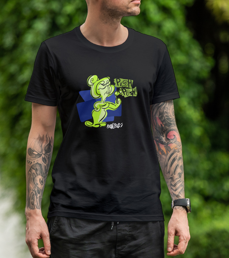 Pish Posh Dull Boy Green Character With Microphone T-Shirt