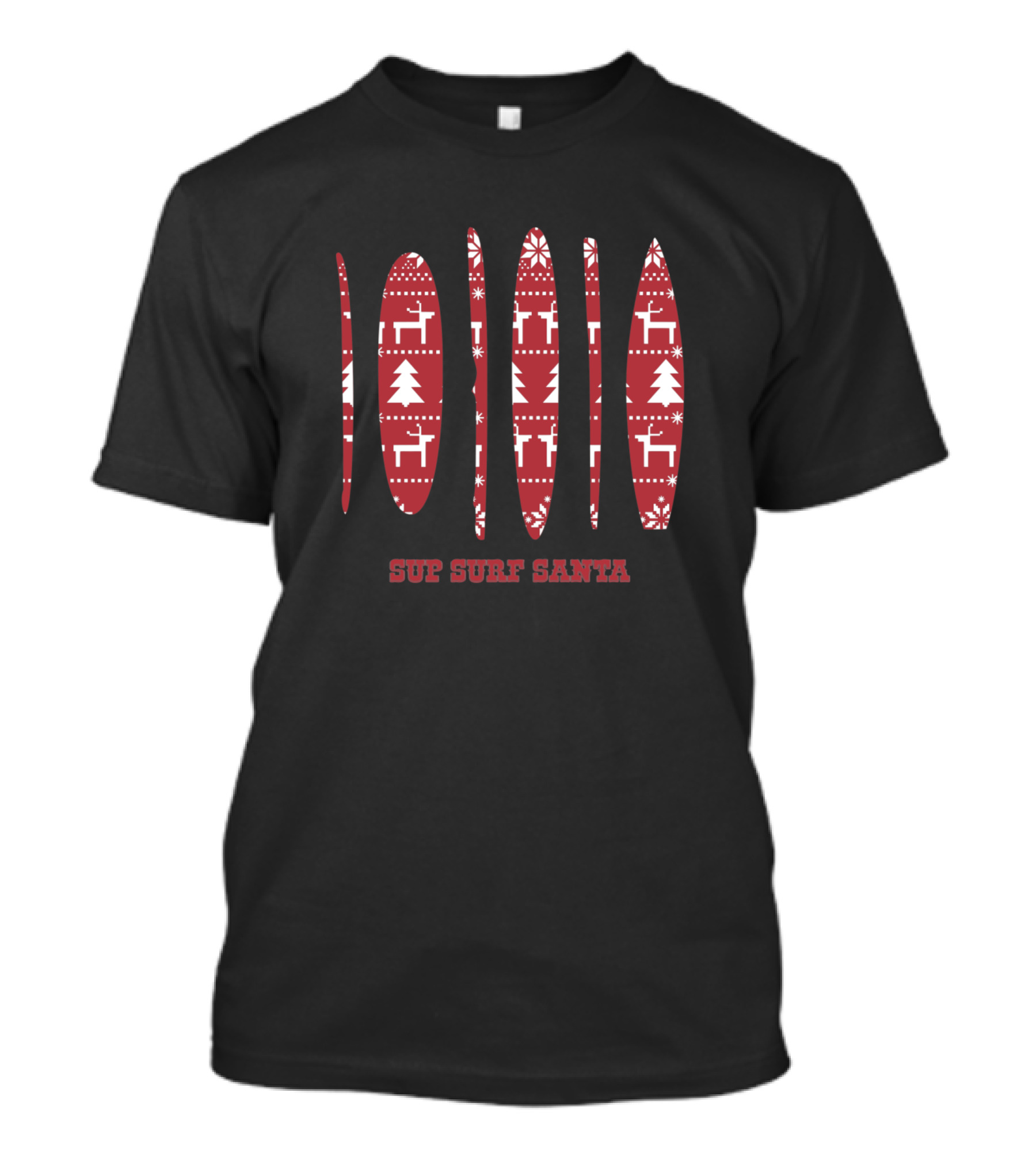 SUP Surf Santa Stand Up Paddle Board Christmas T-Shirt