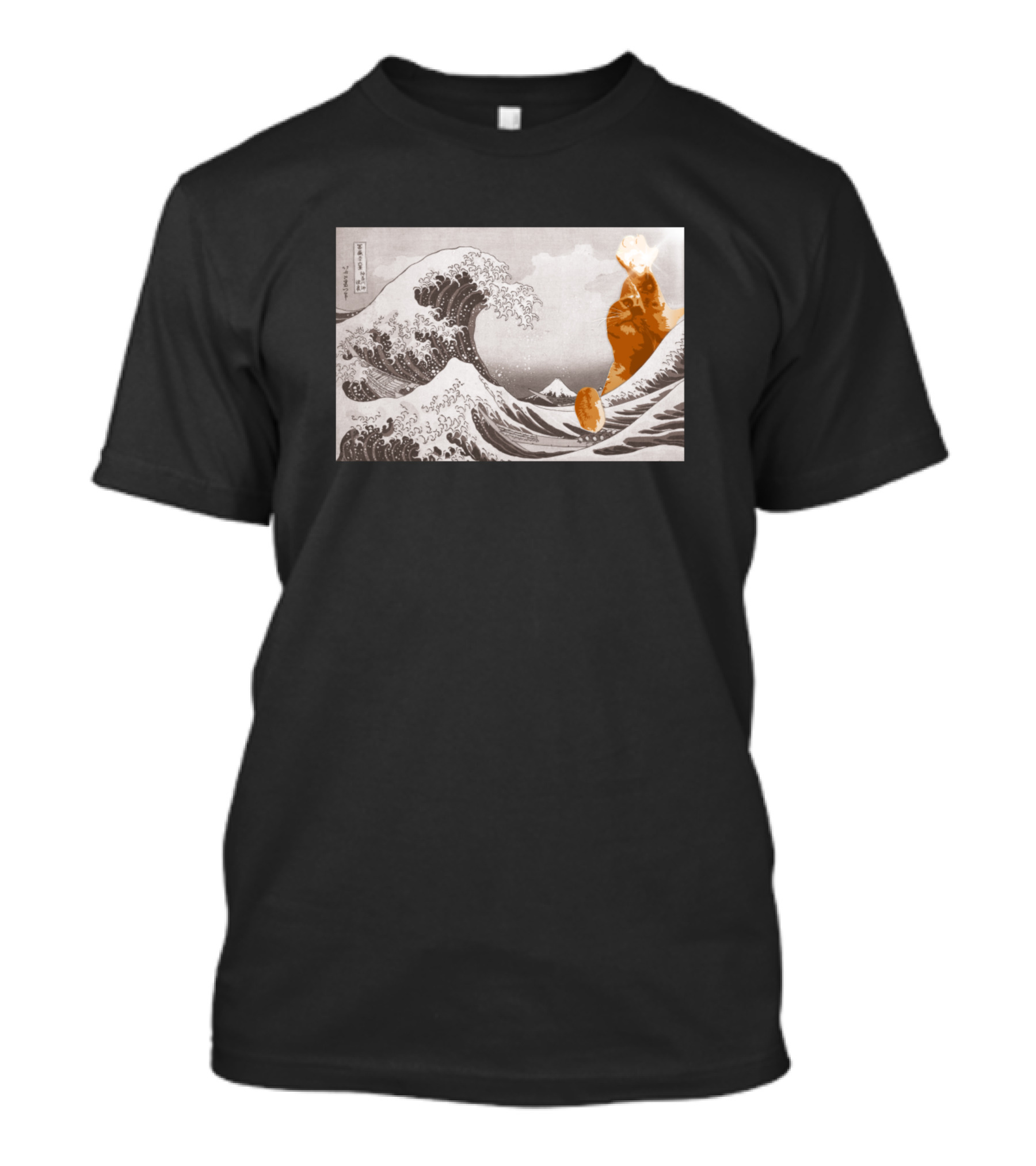 The Great Wave Of Catagawa Giant Cat And Wave Scene T-Shirt