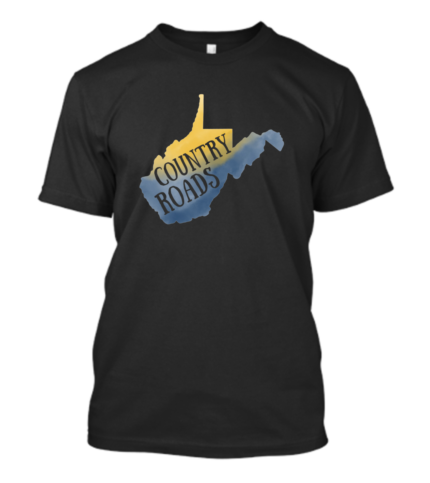 West Virginia Country Roads State Map Watercolor Design With Text T-Shirt