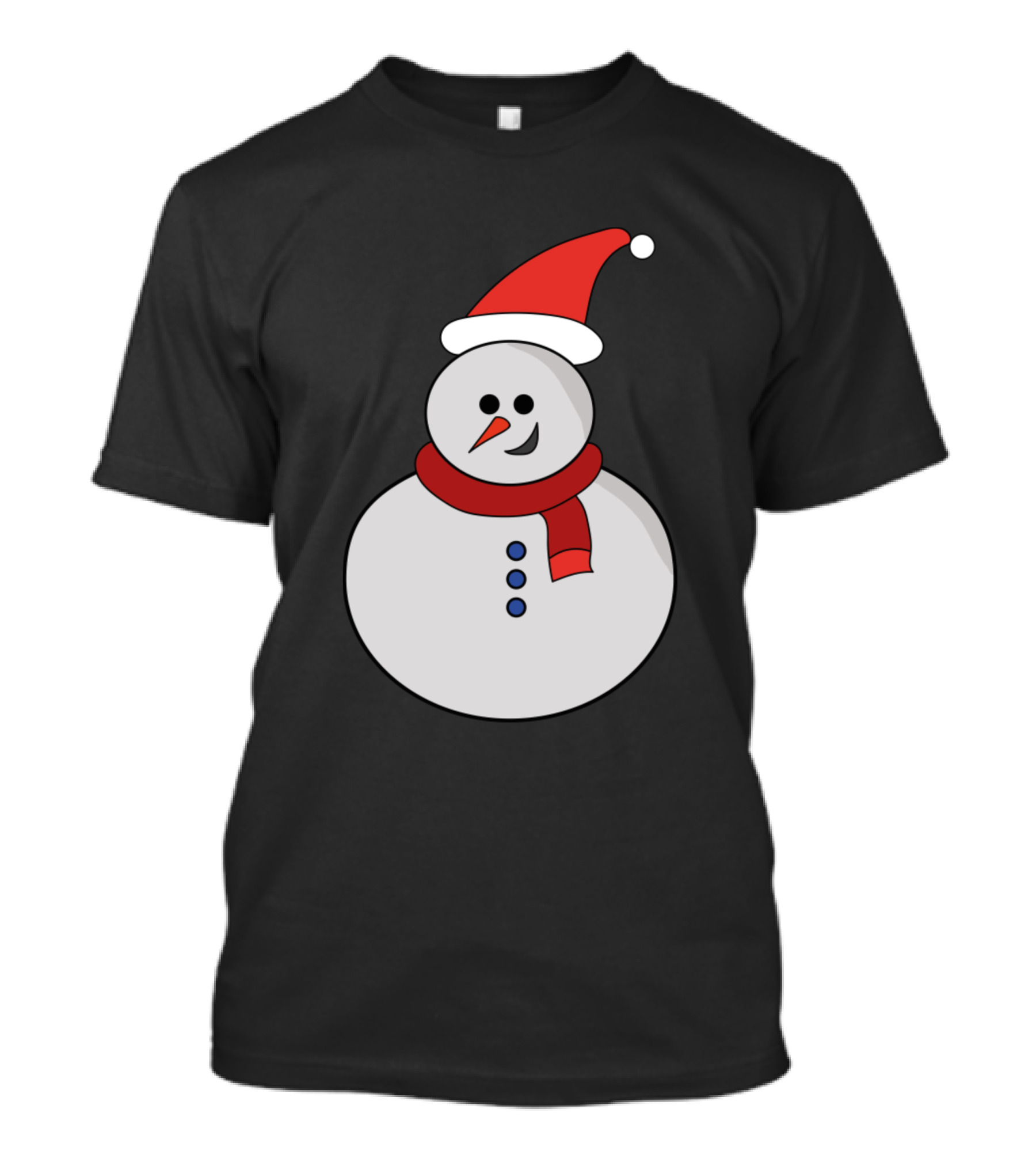 Cute Smiling Snowman In Santa Hat Cartoon Ideas T-Shirt