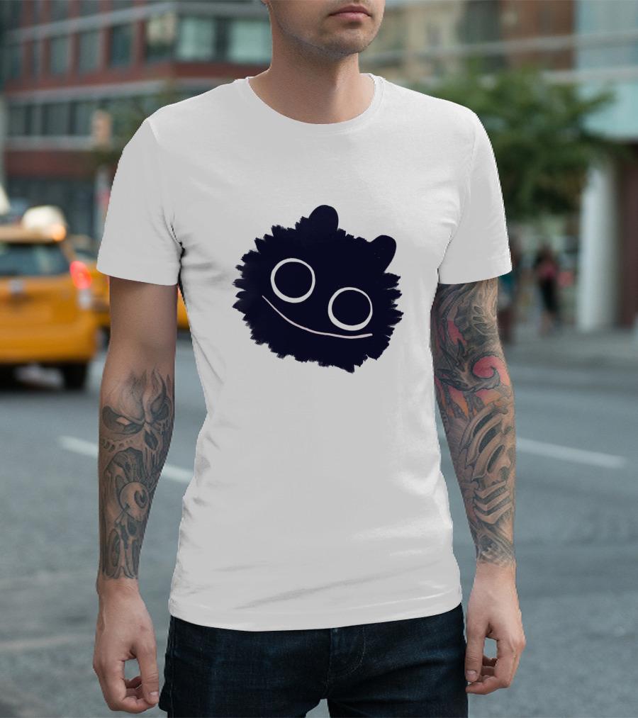 Cute Witch With A Purple Hat Smiling Black Soot Spirit T-Shirt