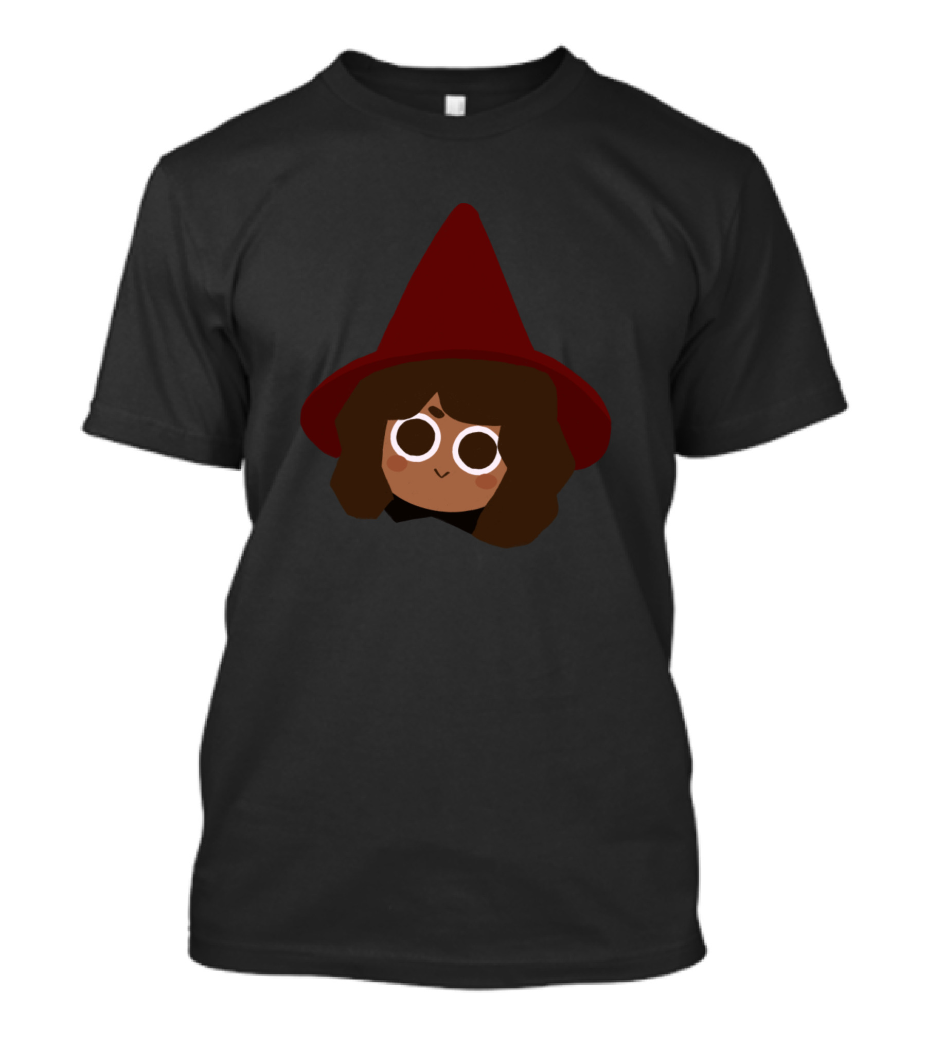 Cute Witch Face With Big Red Hat And Adorable Expression T-Shirt