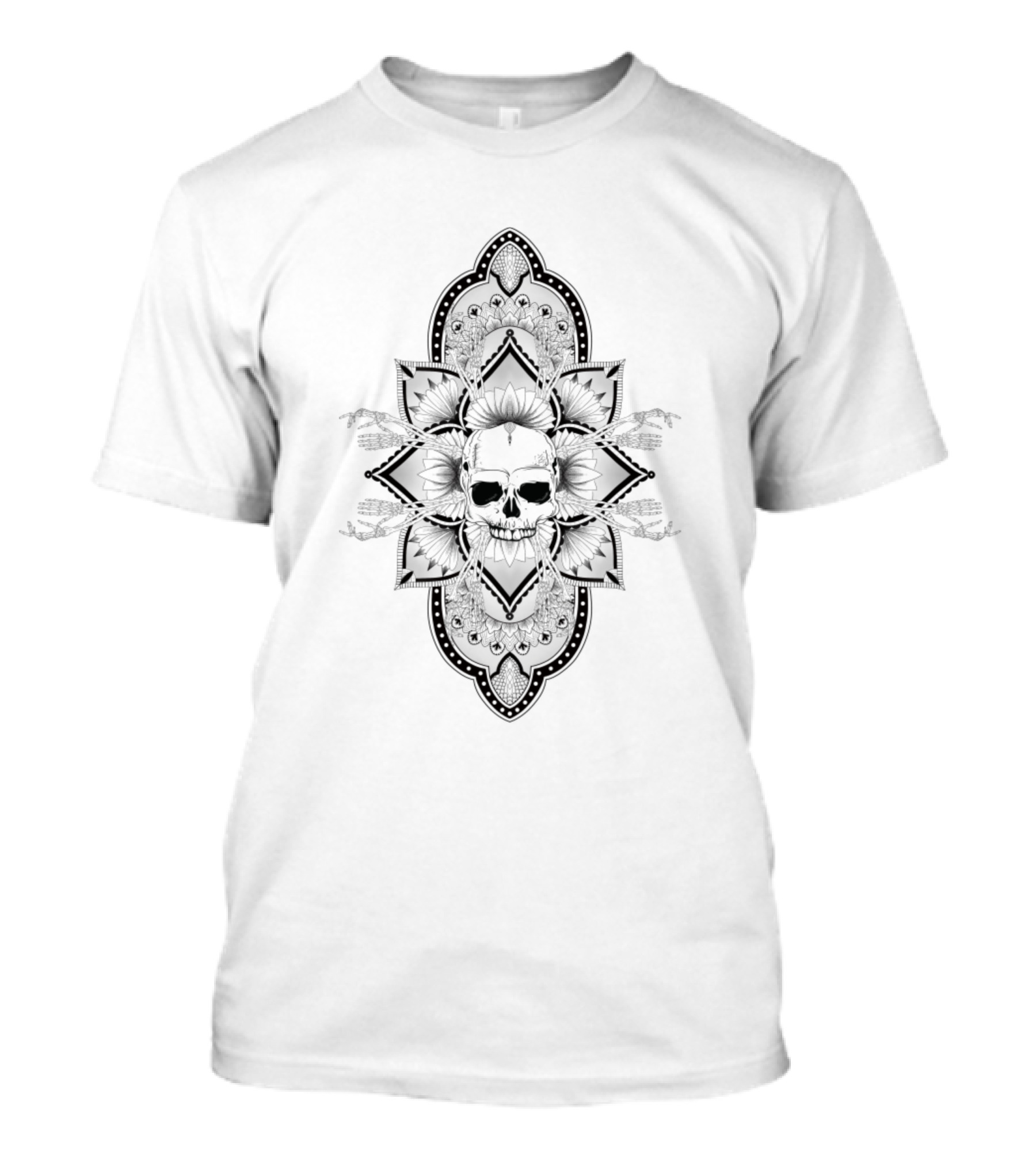Death Mandala Skull Floral T-Shirt