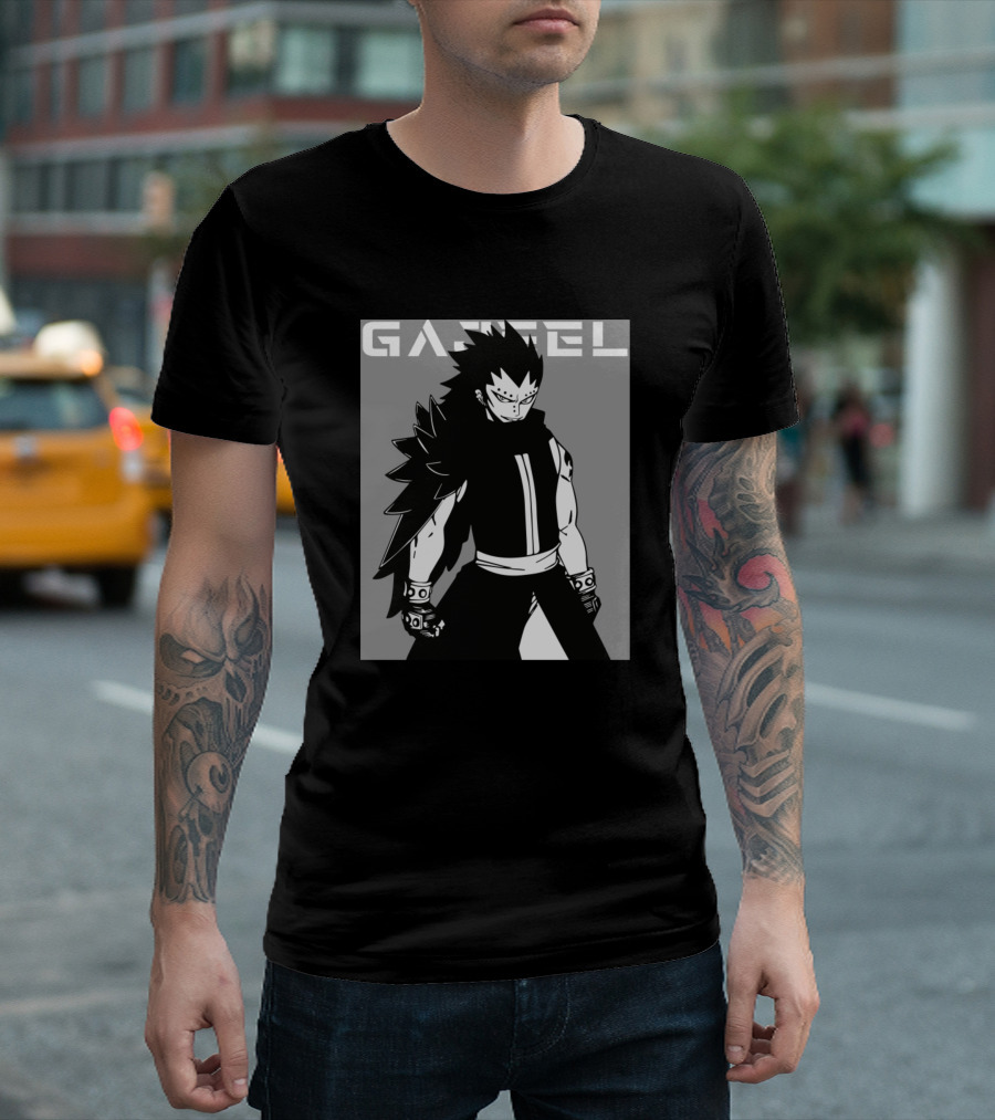 Gajeel Redfox Monochrome Character T-Shirt