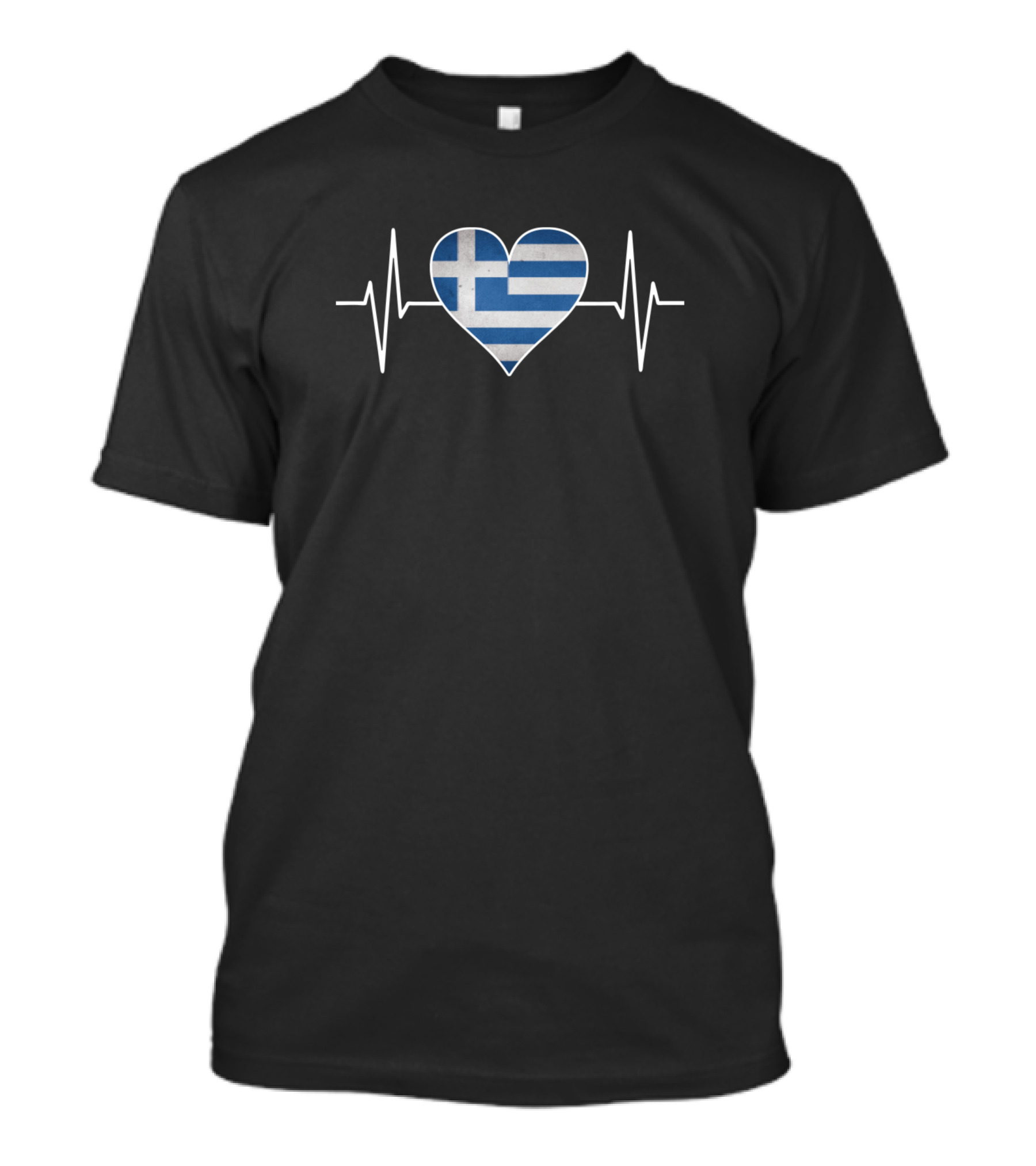 Greece Heart Flag Ekg Line T-Shirt