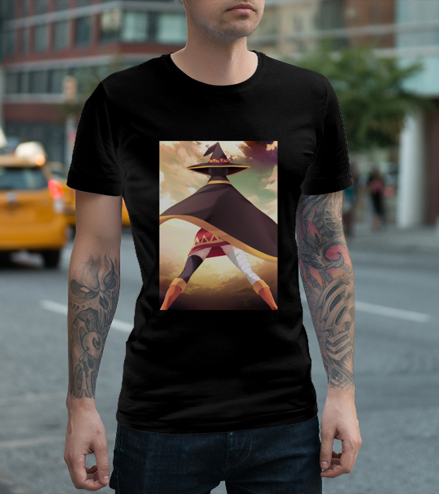 Megumin Konosuba Dynamic Sunset Pose T-Shirt
