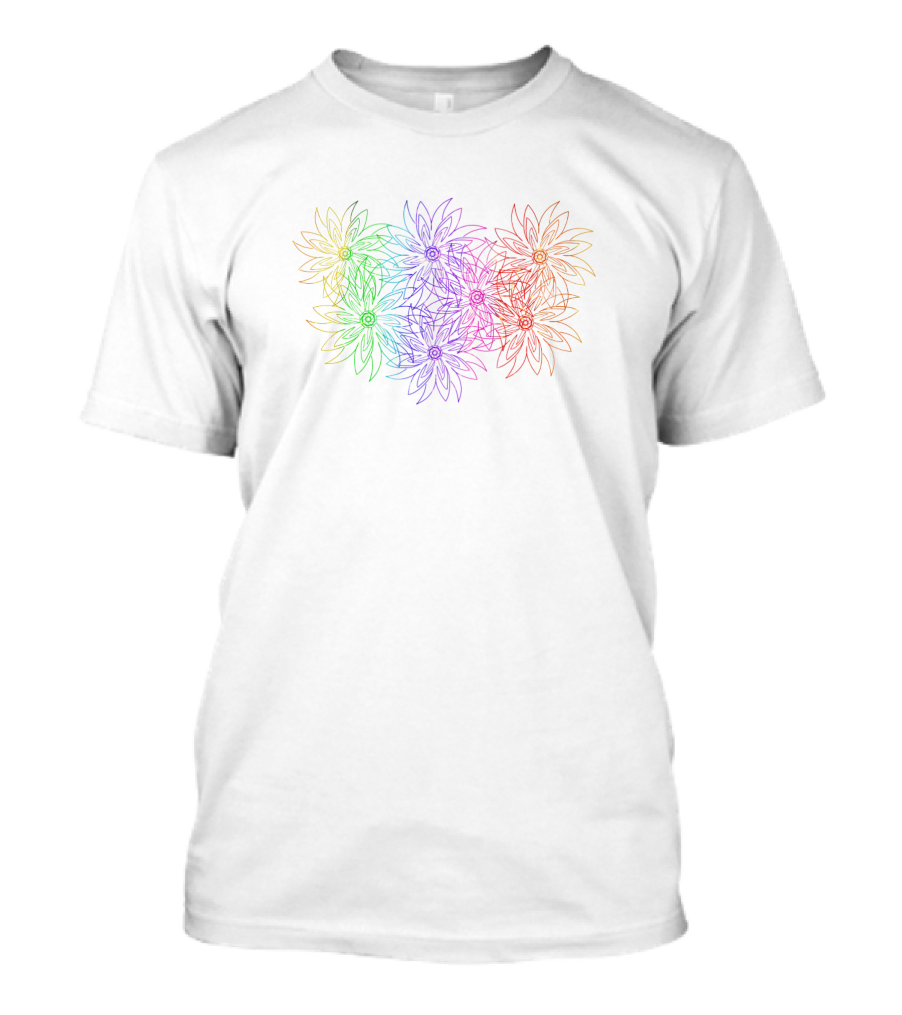 Rainbow Garden Flower Mandala T-Shirt