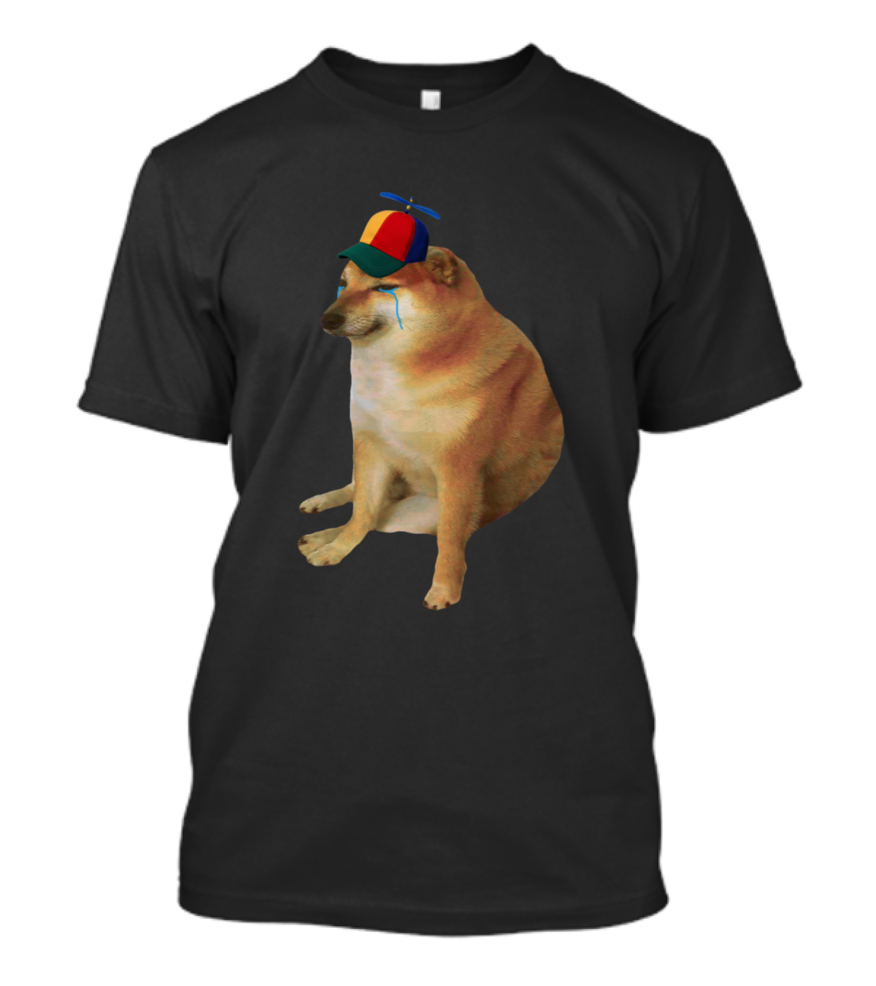 Sad Dog Crying Meme With Propeller Hat T-Shirt
