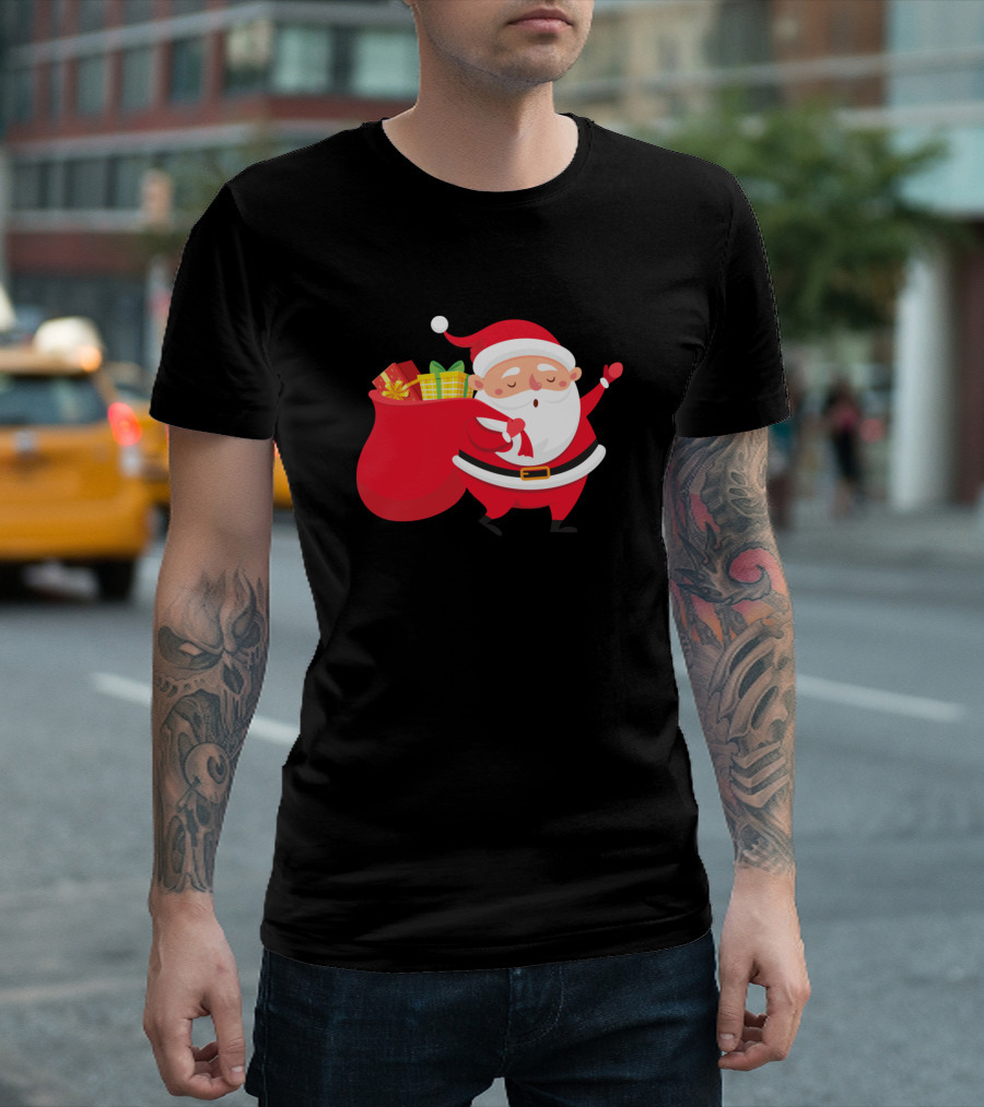 Jolly Santa Claus Carrying Gift-Filled Sack T-Shirt