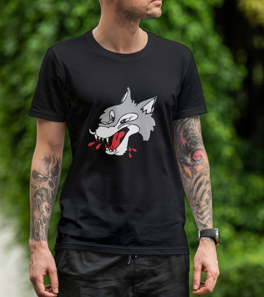 Sudbury Wolves Fierce Snarling Wolf Mascot T-Shirt