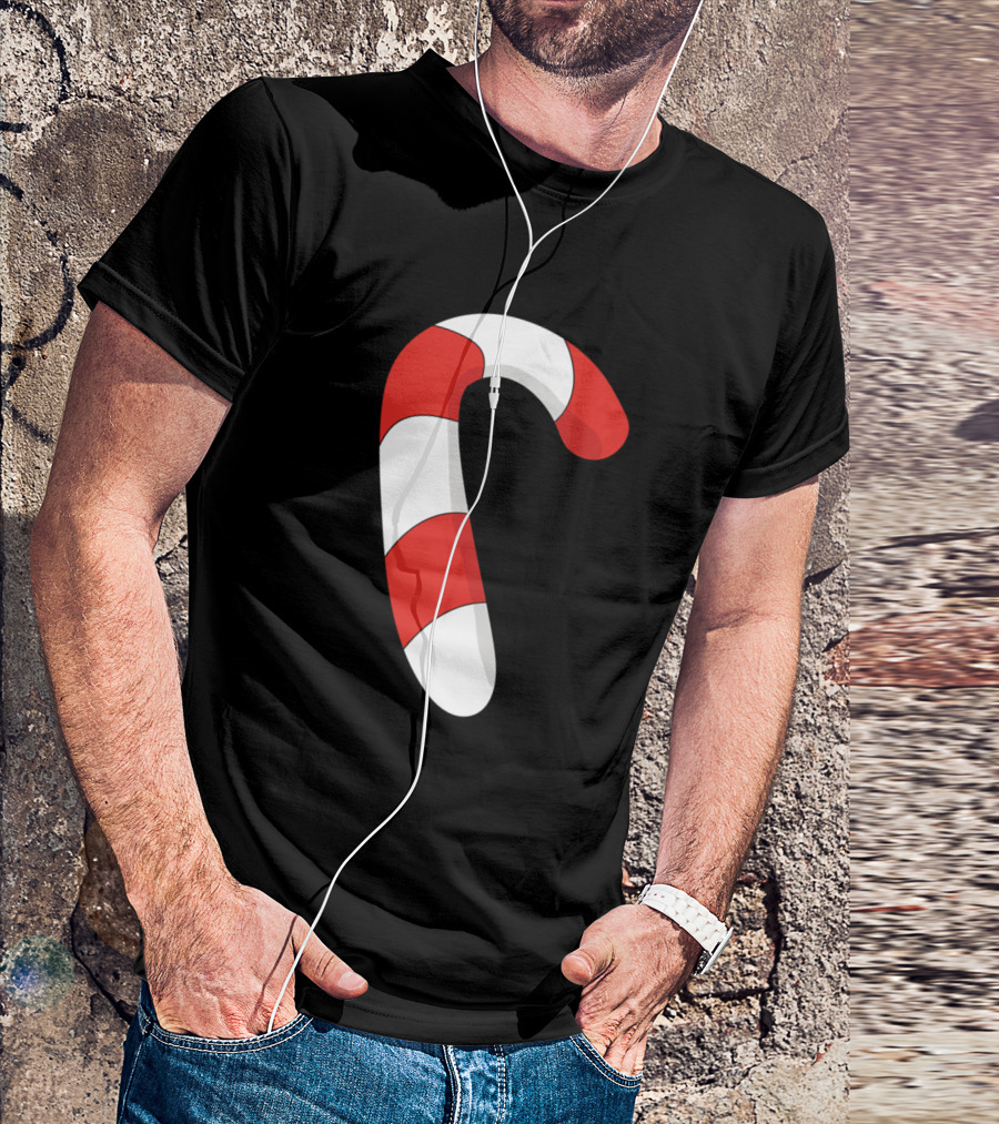Sweet Christmas Candy Cane Cartoon Design Ideas T-Shirt