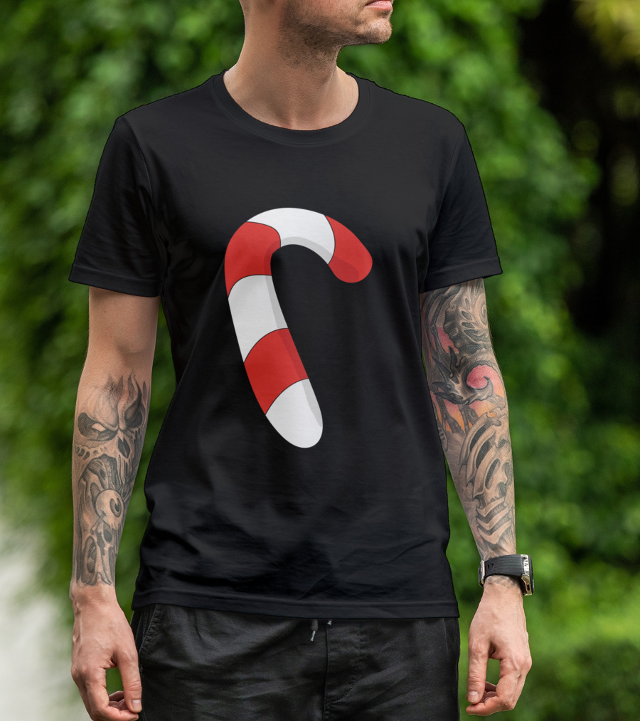 Sweet Christmas Candy Cane Cartoon Design Ideas T-Shirt
