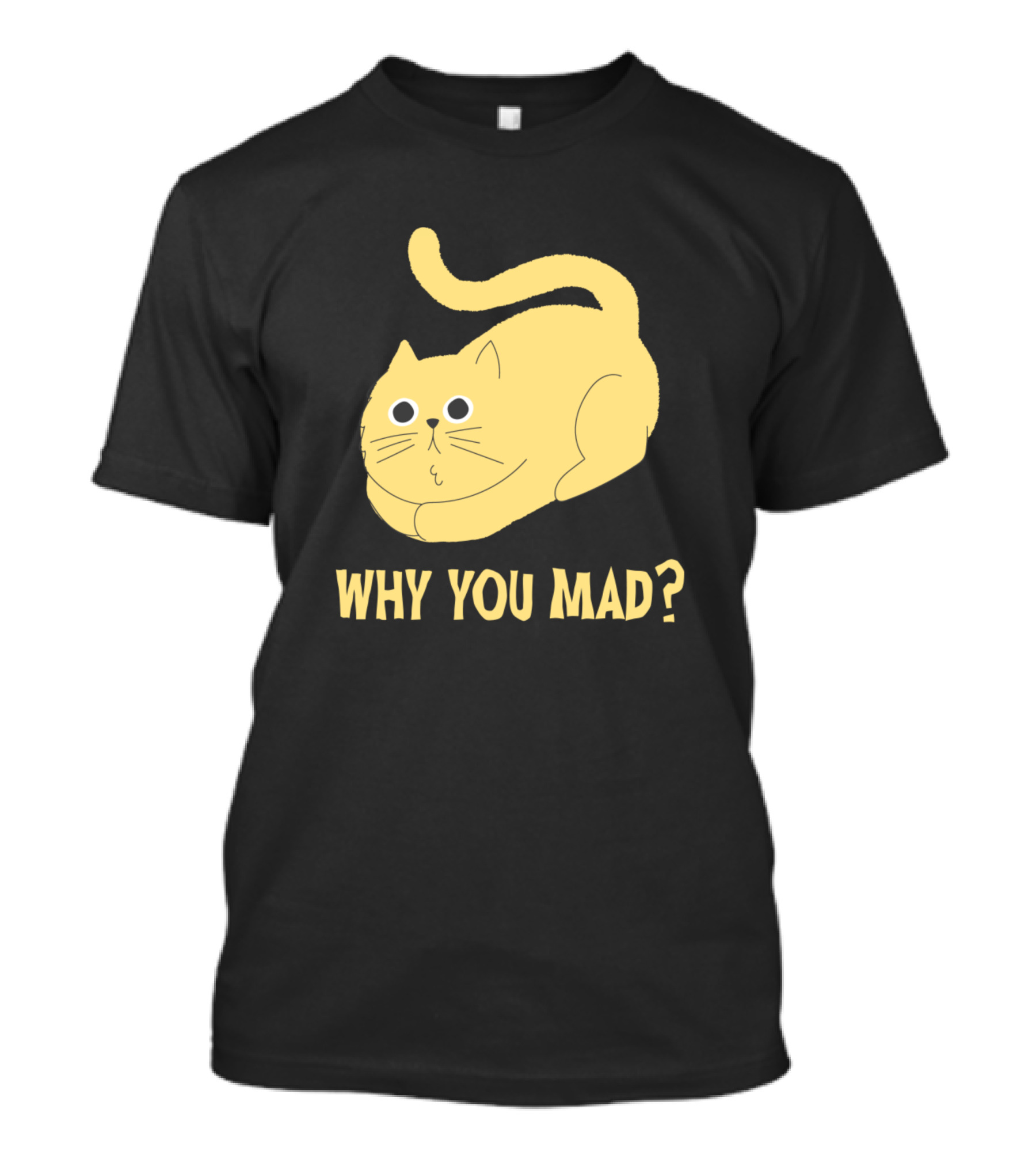 Why You Mad Yellow Cat Cute Expression T-Shirt