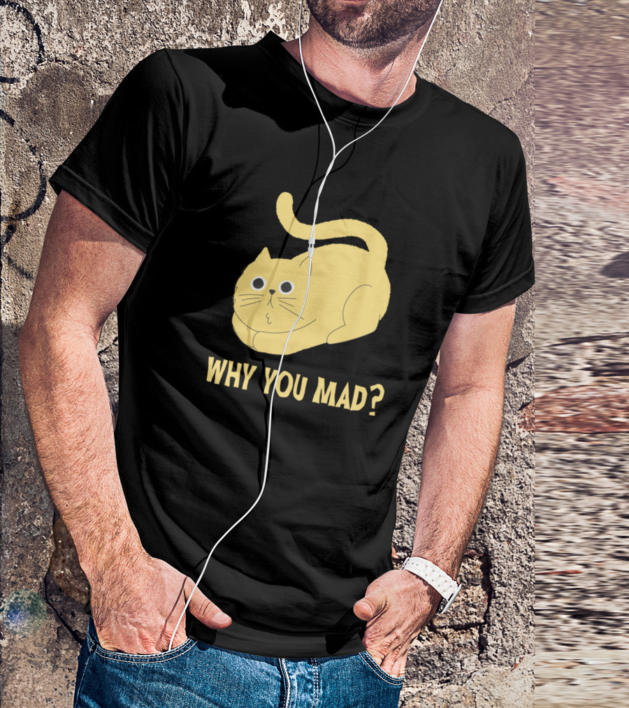 Why You Mad Yellow Cat Cute Expression T-Shirt