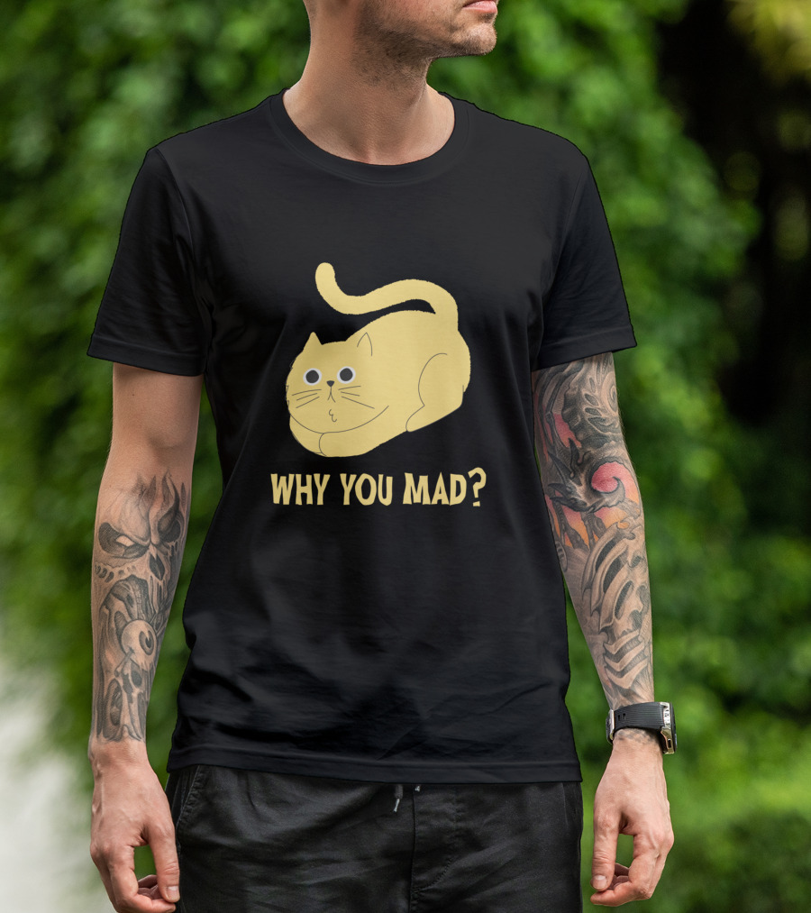 Why You Mad Yellow Cat Cute Expression T-Shirt