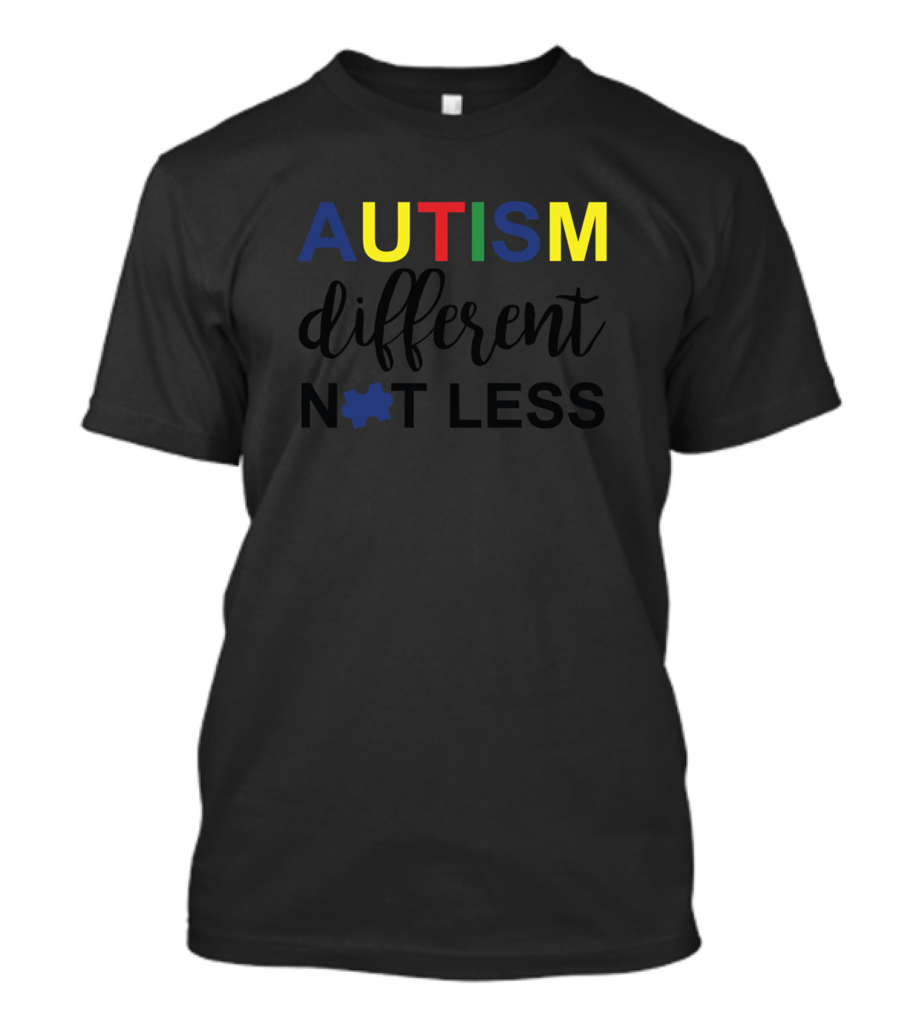 AUTISM Awareness Different Not Less Puzzle Piece T-Shirt