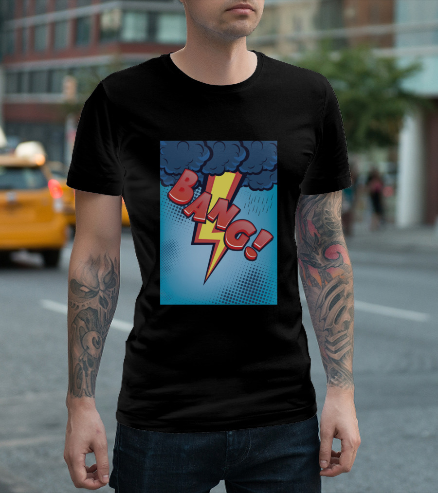 Bang Thunder Lightning Storm Comic Pop T-Shirt