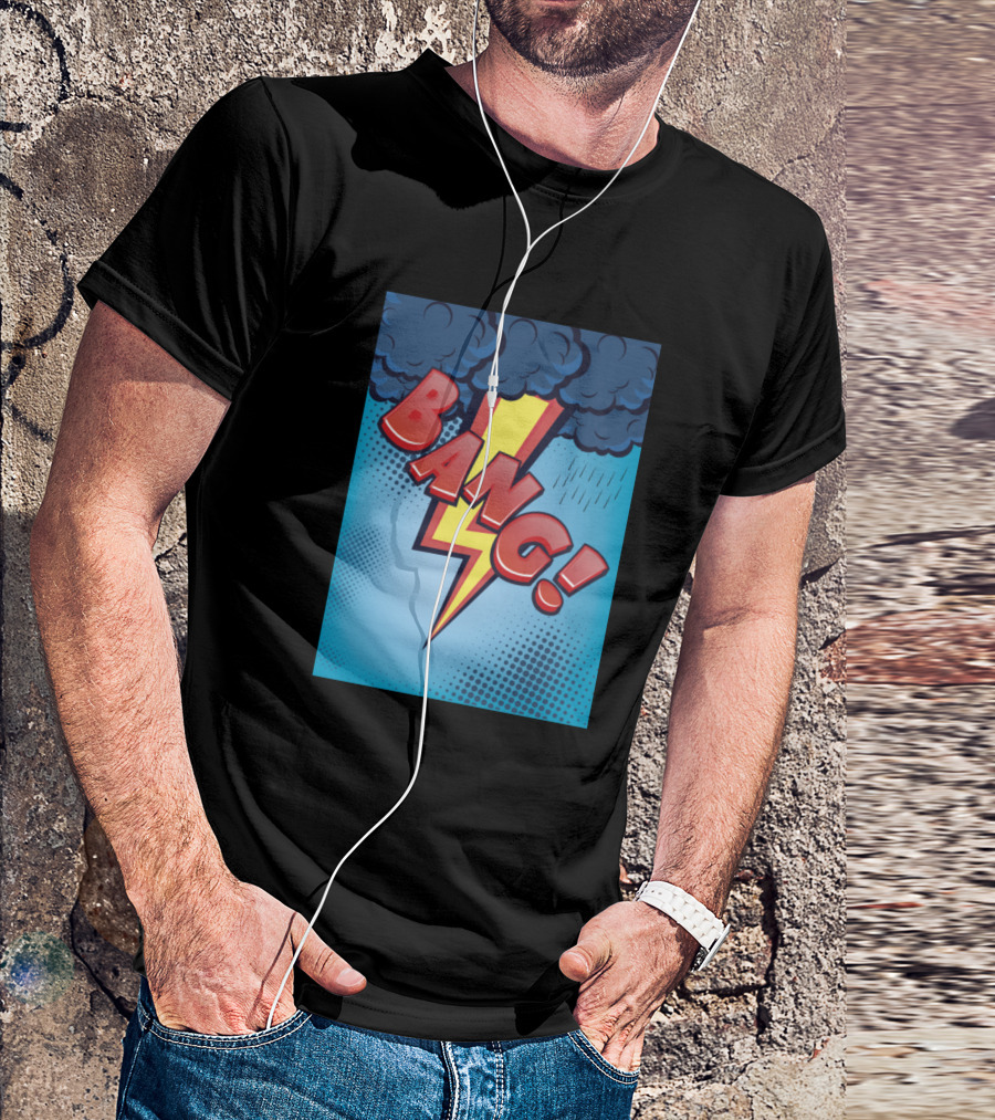 Bang Thunder Lightning Storm Comic Pop T-Shirt