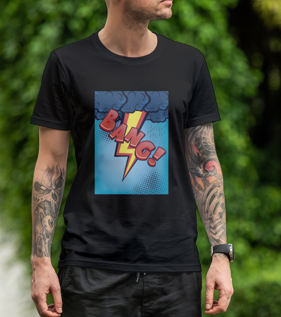 Bang Thunder Lightning Storm Comic Pop T-Shirt
