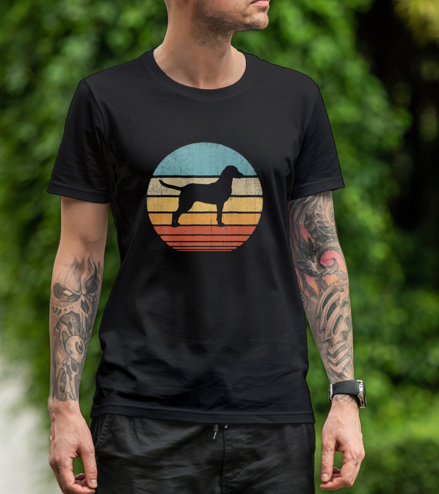 Chesapeake Bay Retriever Chessie Vintage 60s Retro Sunset T-Shirt
