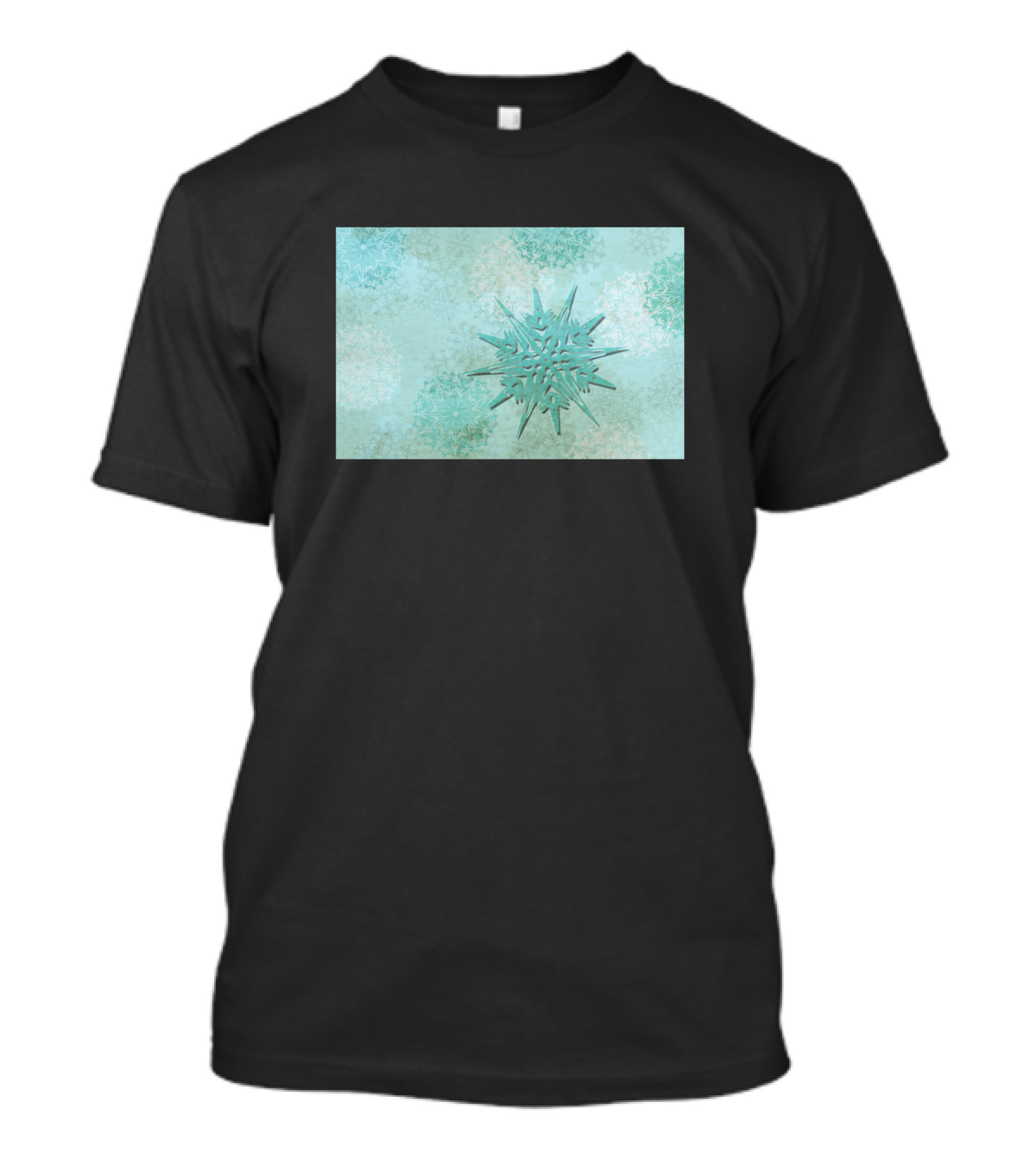 Diamond Dust Snowflake Pattern With Starburst Central Motif T-Shirt
