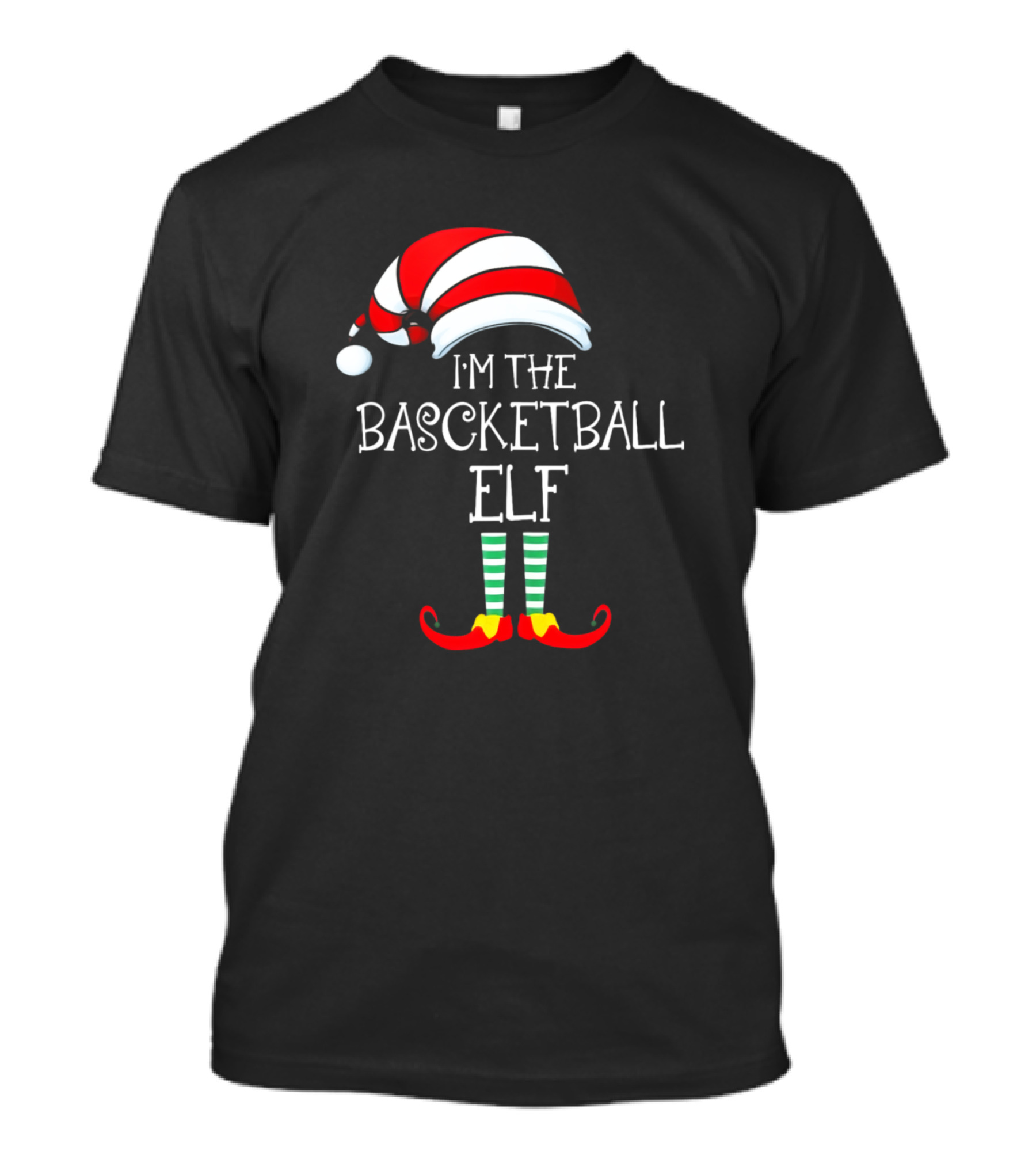 I'm The Basketball Elf Family Festive Holiday Sports T-Shirt