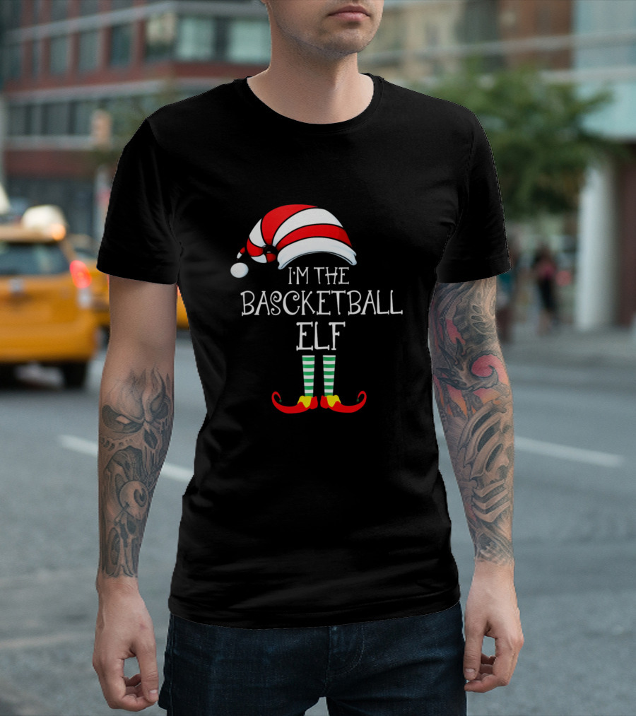 I'm The Basketball Elf Family Festive Holiday Sports T-Shirt