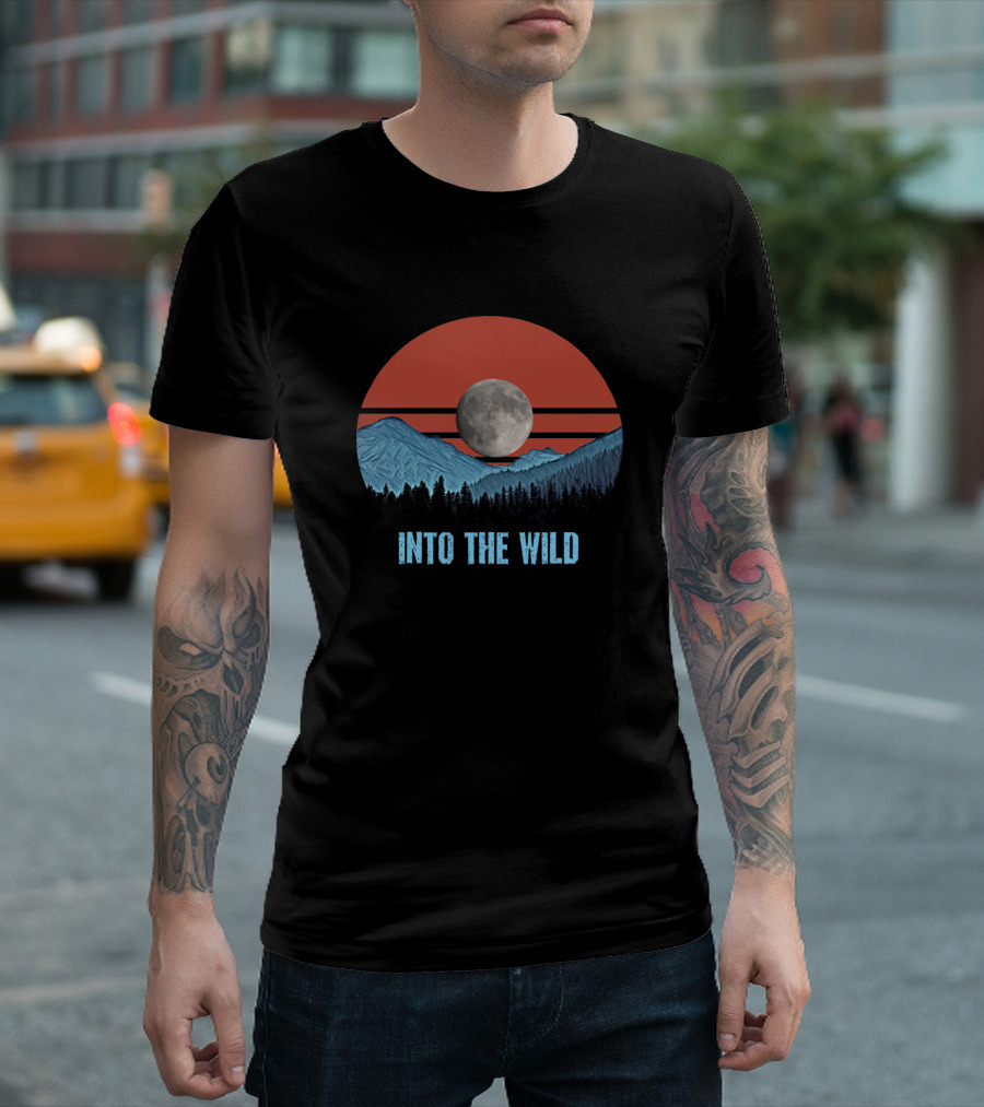 Into The Wild Moonlit Mountain Sunset Adventure T-Shirt